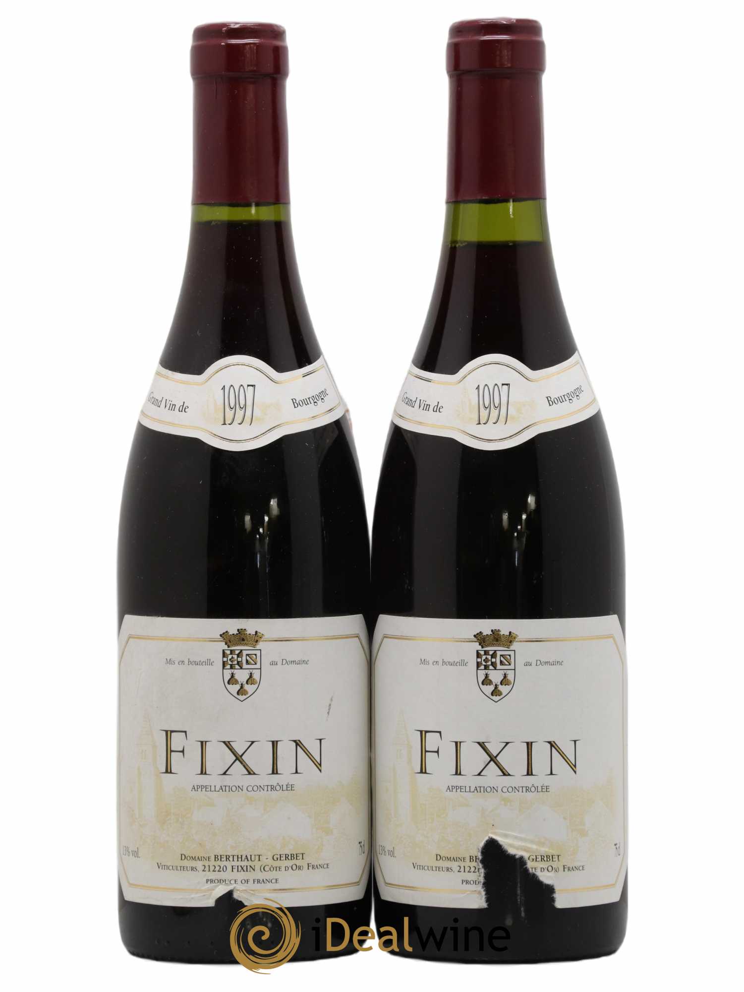Fixin Domaine Berthaut Gerbet 1997 - Lot de 2 bouteilles - 0