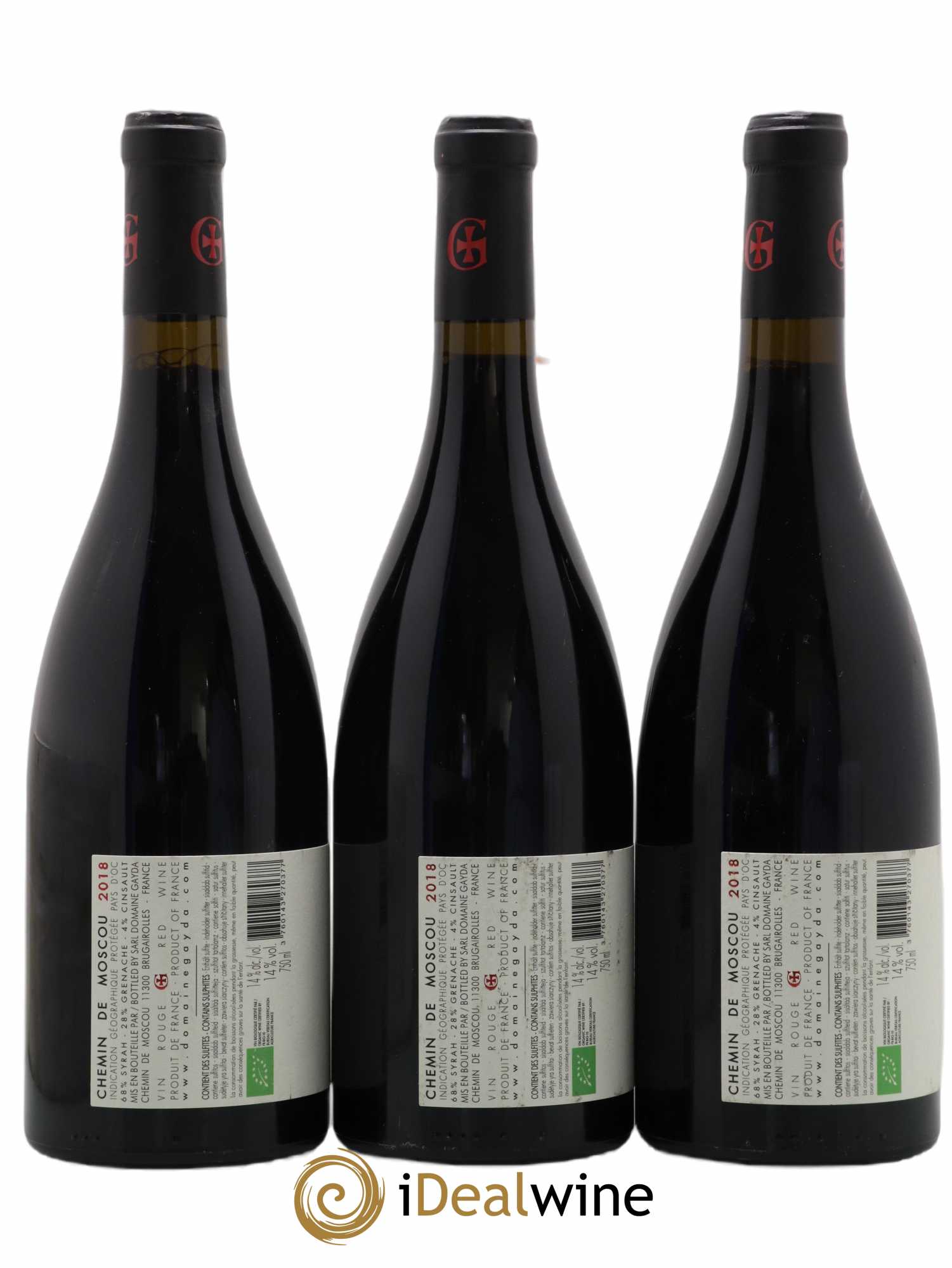 Pays d'Oc Chemin de Moscou Domaine Gayda 2018 - Lot de 3 bouteilles - 1