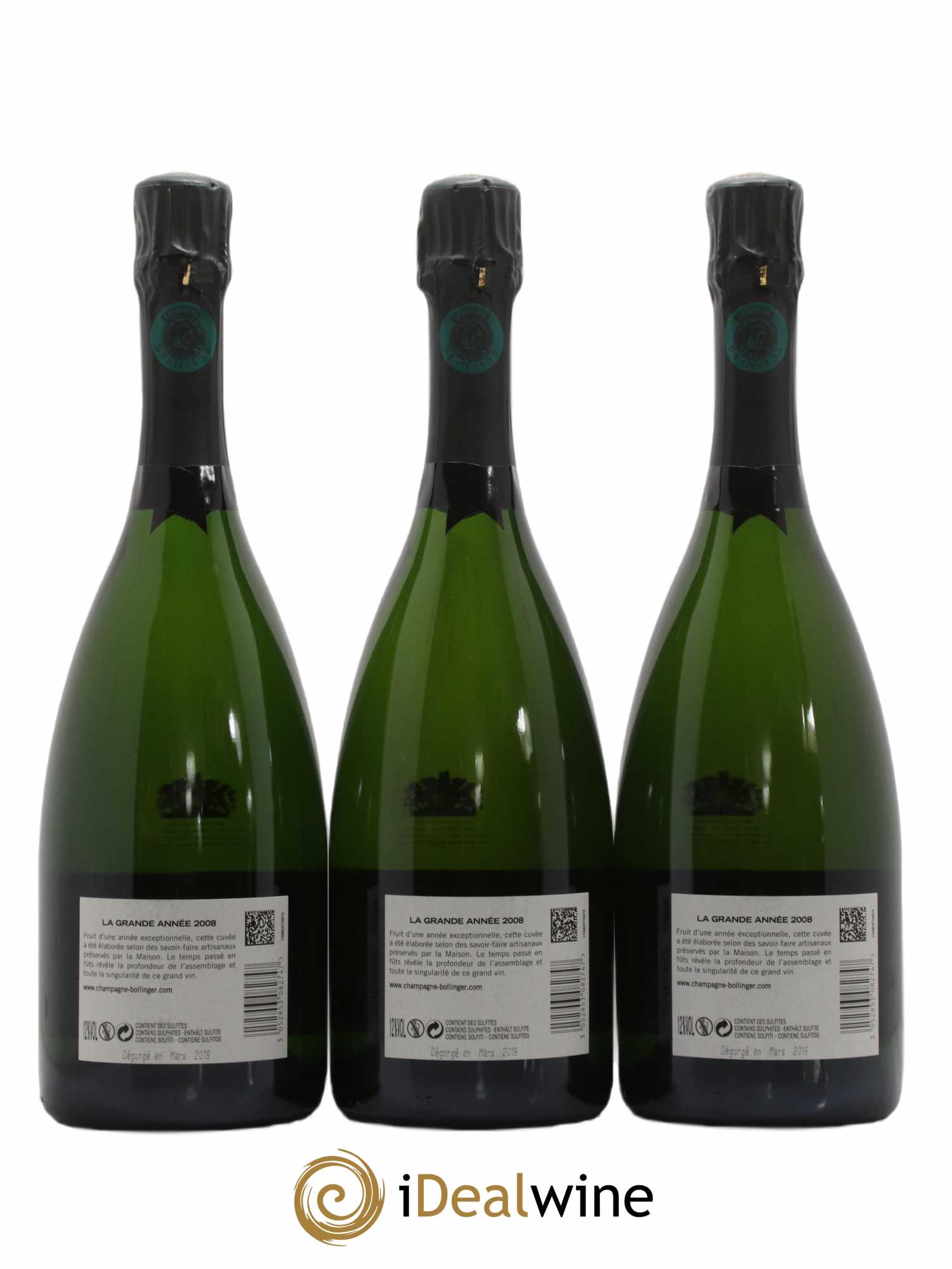 La Grande Année Brut Bollinger 2008 - Lot de 3 bouteilles - 2