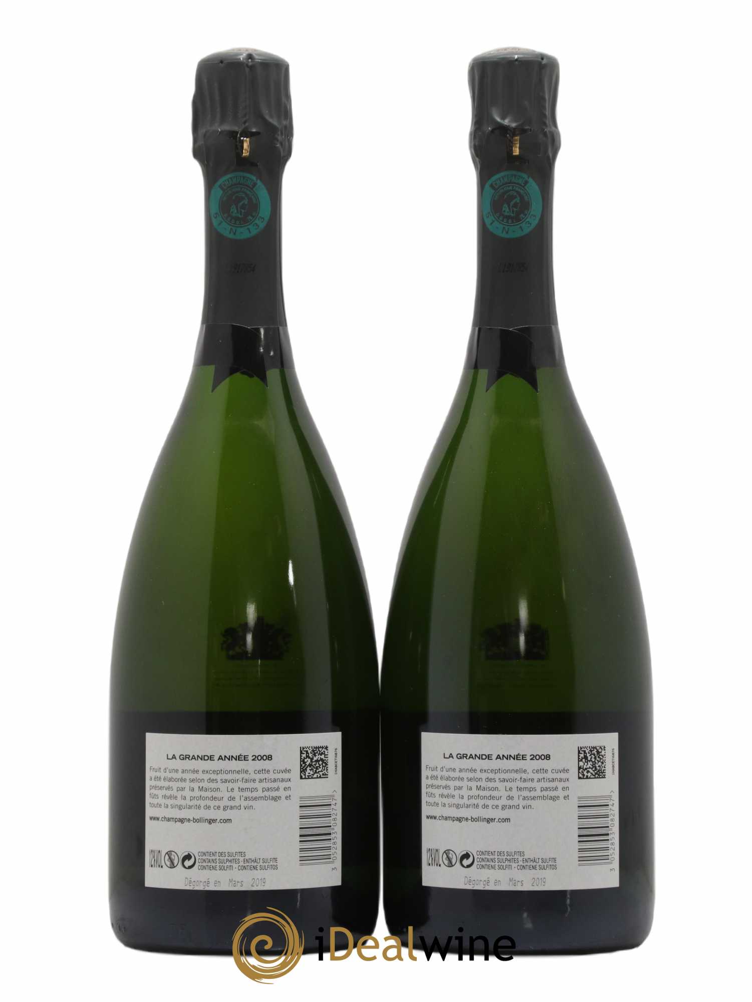 La Grande Année Brut Bollinger 2008 - Lot de 2 bouteilles - 2