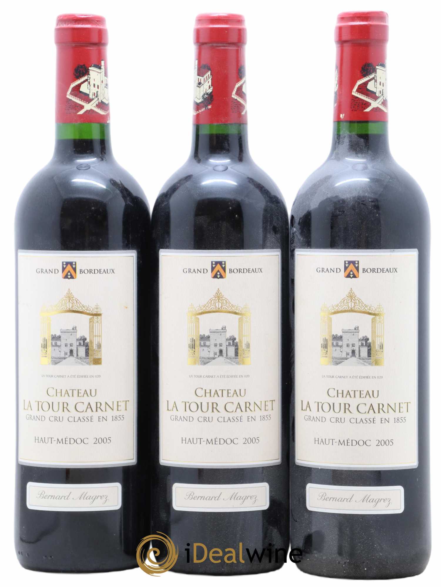 Château la Tour Carnet 4ème Grand Cru Classé 2005 - Lot de 3 bouteilles - 0