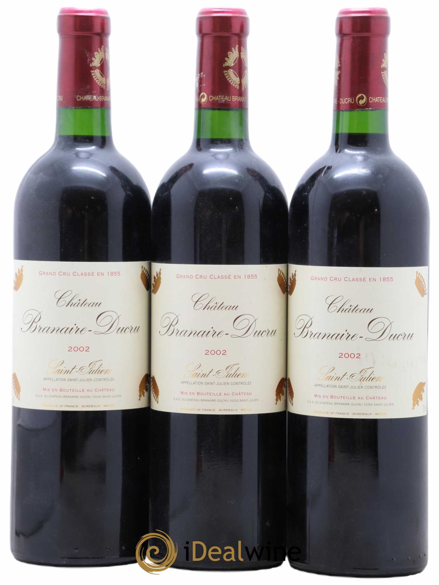 Château Branaire Ducru 4ème Grand Cru Classé 2002 - Lot de 3 bouteilles - 0