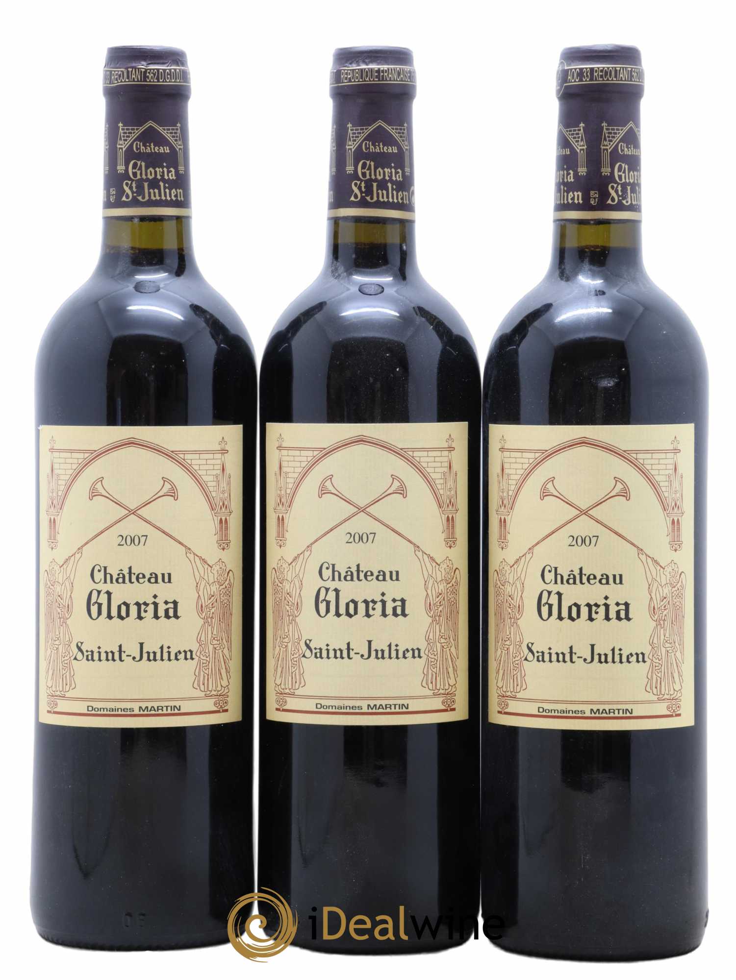 Château Gloria 2007 - Lot of 3 bottles - 0