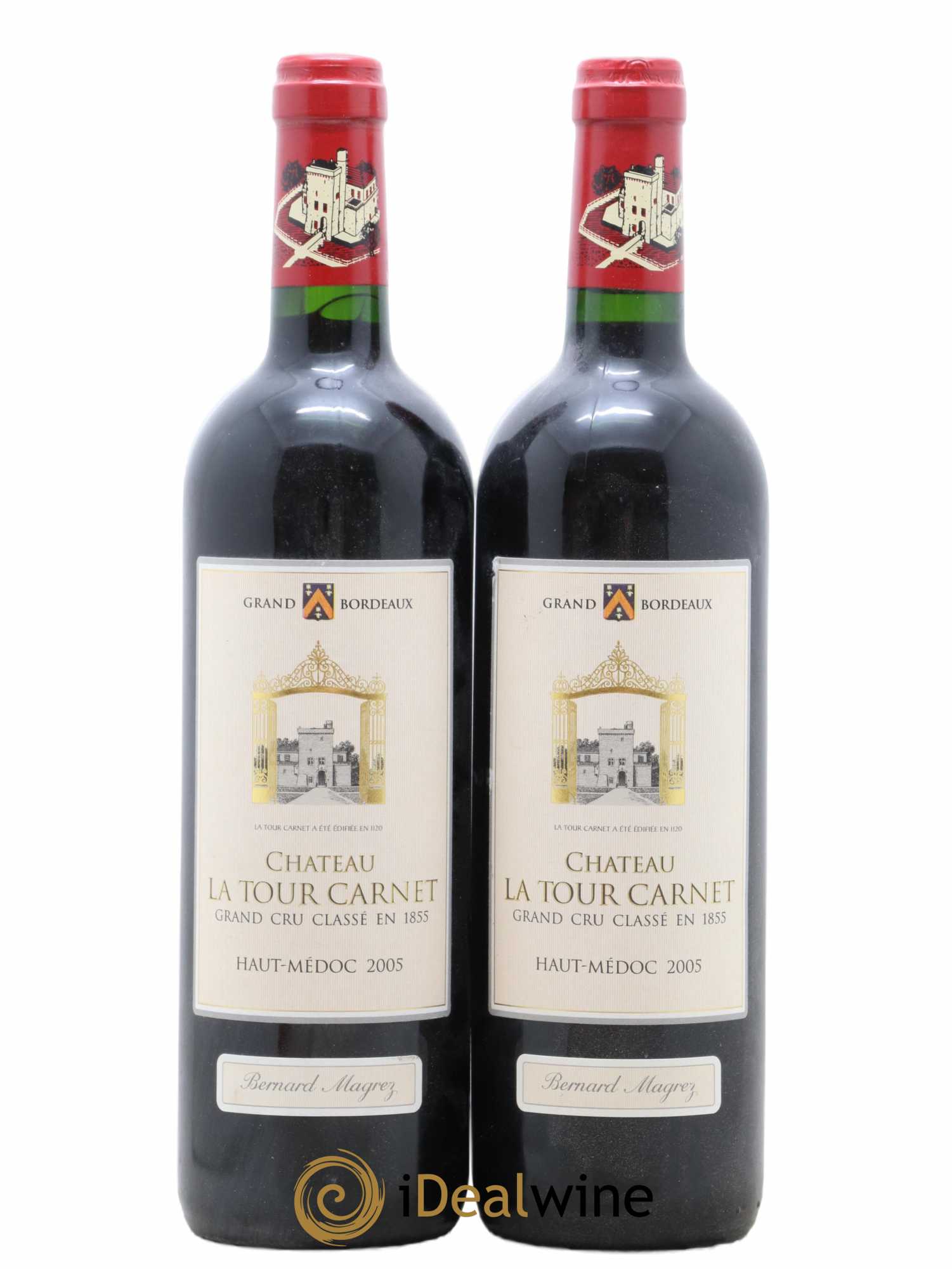 Château la Tour Carnet 4ème Grand Cru Classé 2005 - Lot de 2 bouteilles - 0