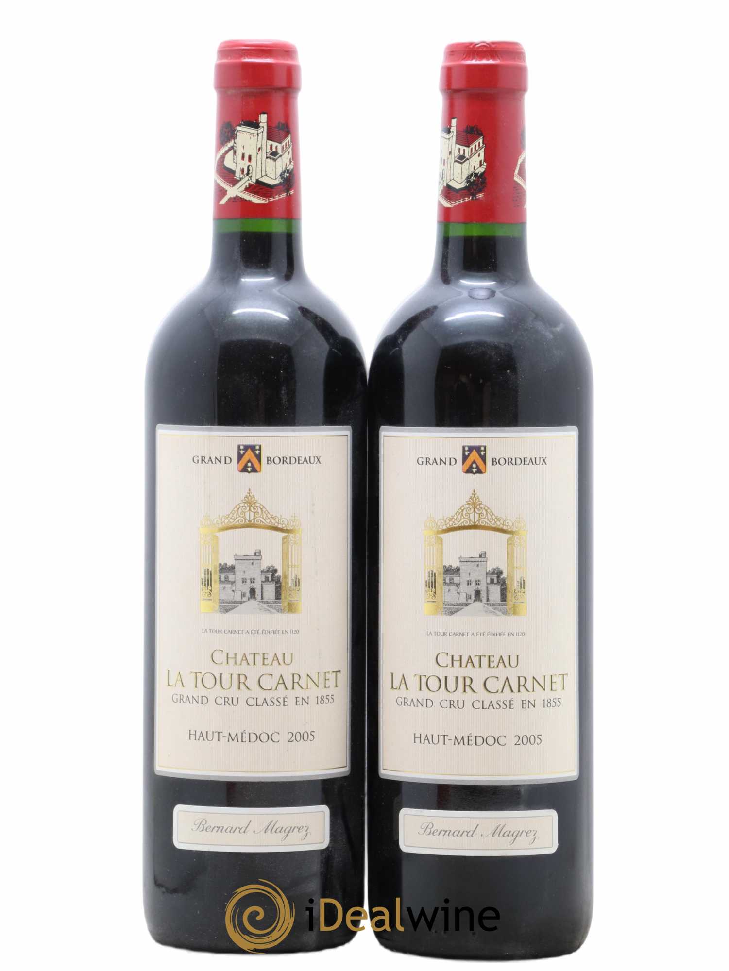 Château la Tour Carnet 4ème Grand Cru Classé 2005 - Lot de 2 bouteilles - 0