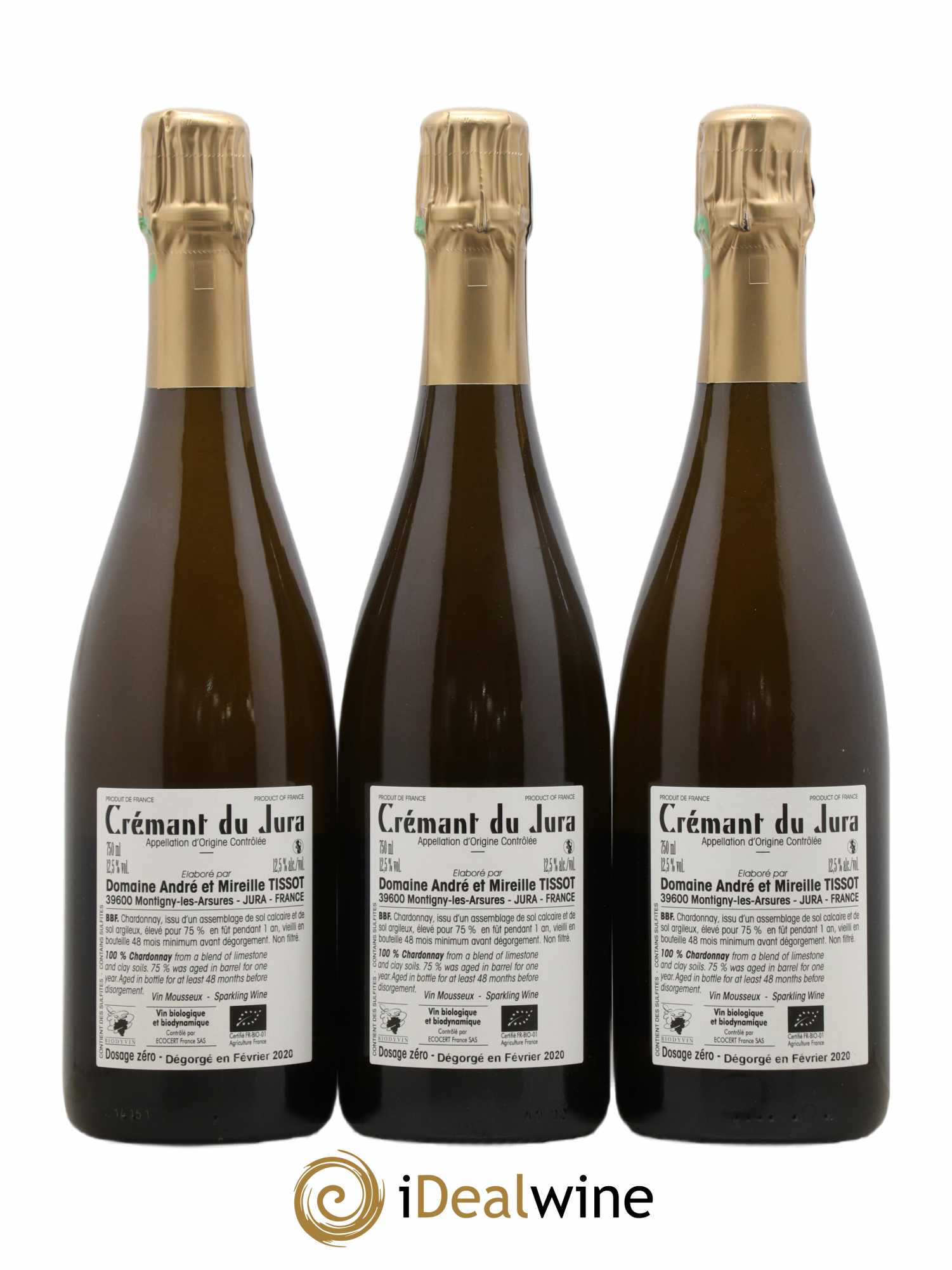 Crémant du Jura BBF Bénédicte et Stéphane Tissot - Lot de 3 bouteilles - 1