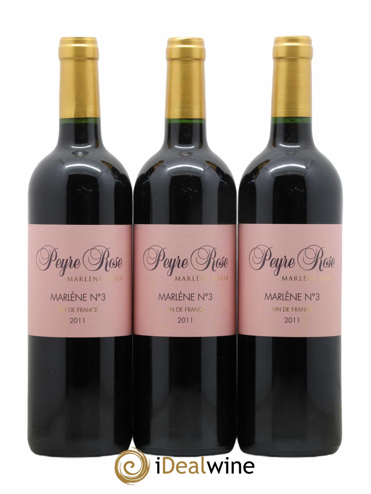 Vin de France (anciennement Coteaux du Languedoc) Peyre Rose Marlène n°3 Marlène Soria (sans prix de réserve) 2011 - Lot de 3 bouteilles - 0