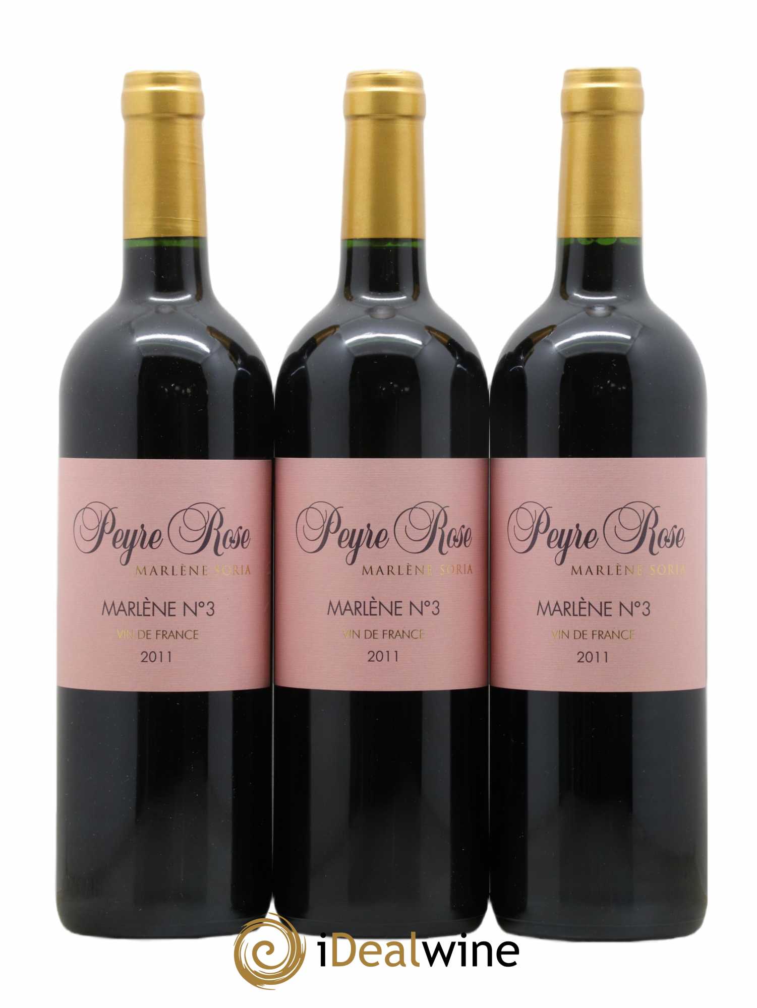 Vin de France (anciennement Coteaux du Languedoc) Peyre Rose Marlène n°3 Marlène Soria (senza prezzo di riserva) 2011 - Lotto di 3 bottiglie - 0