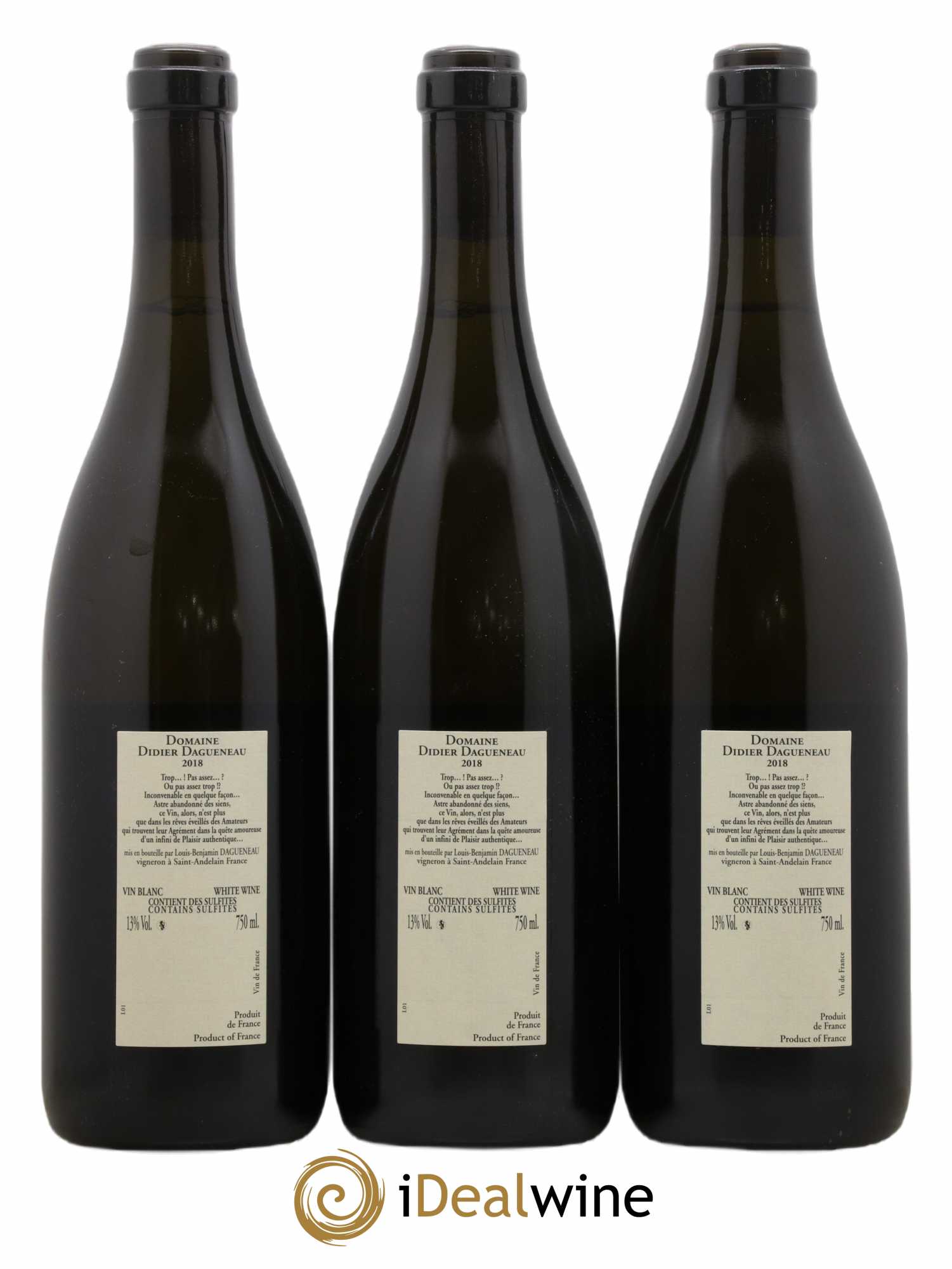 Vin de France Blanc Etc Dagueneau (Domaine Didier - Louis-Benjamin) 2018 - Lot de 3 bouteilles - 1