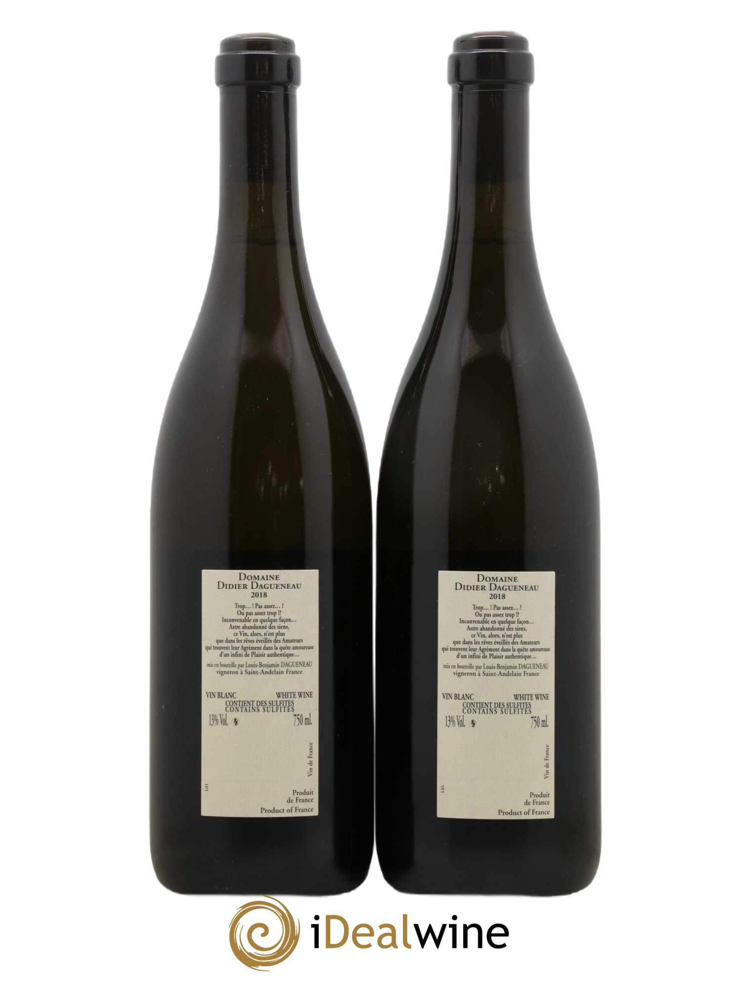 Vin de France Blanc Etc Dagueneau (Domaine Didier - Louis-Benjamin) 2018 - Lot de 2 bouteilles - 1
