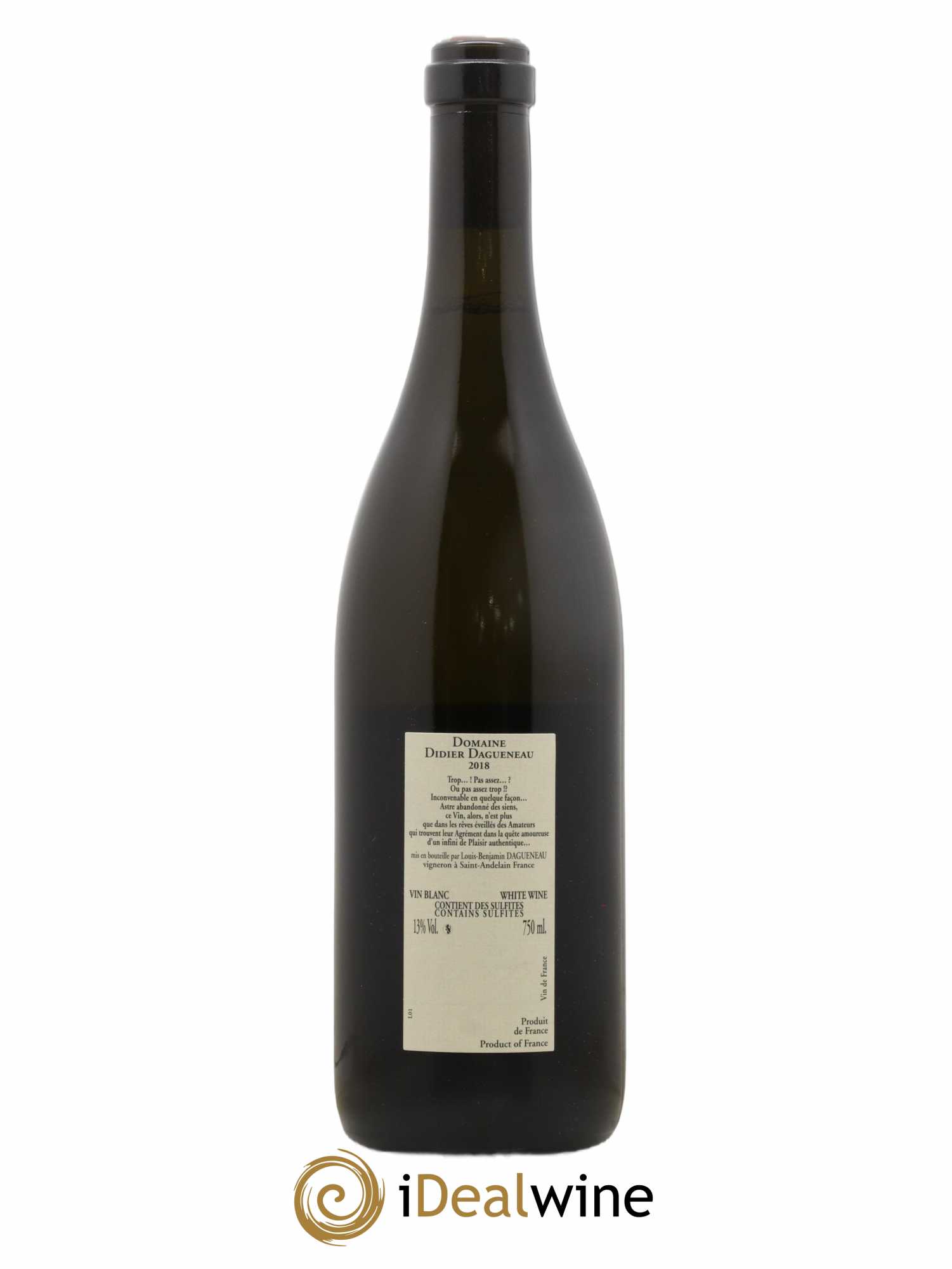 Vin de France Blanc Etc Dagueneau (Domaine Didier - Louis-Benjamin) 2018 - Lot de 1 bouteille - 1