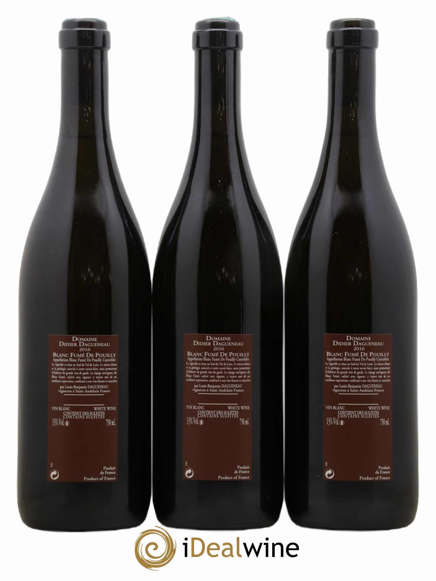 Vin de France (anciennement Pouilly-Fumé) Pur Sang Dagueneau (Domaine Didier - Louis-Benjamin) 2016 - Lot de 3 bouteilles - 1