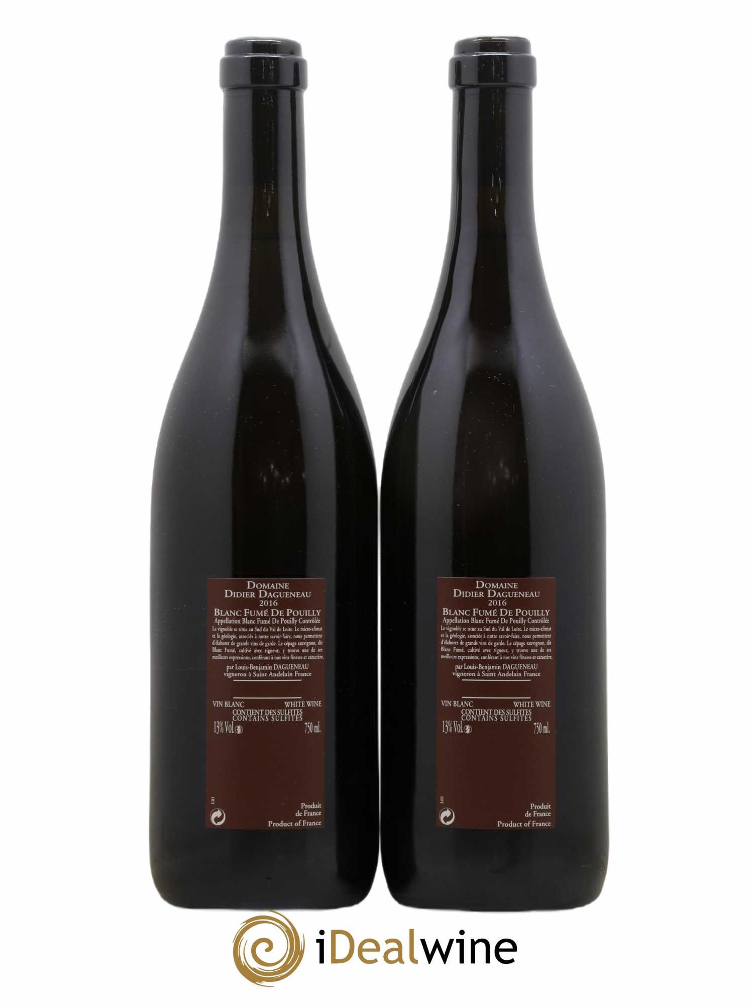 Vin de France (anciennement Pouilly-Fumé) Pur Sang Dagueneau (Domaine Didier - Louis-Benjamin) 2016 - Lot de 2 bouteilles - 1