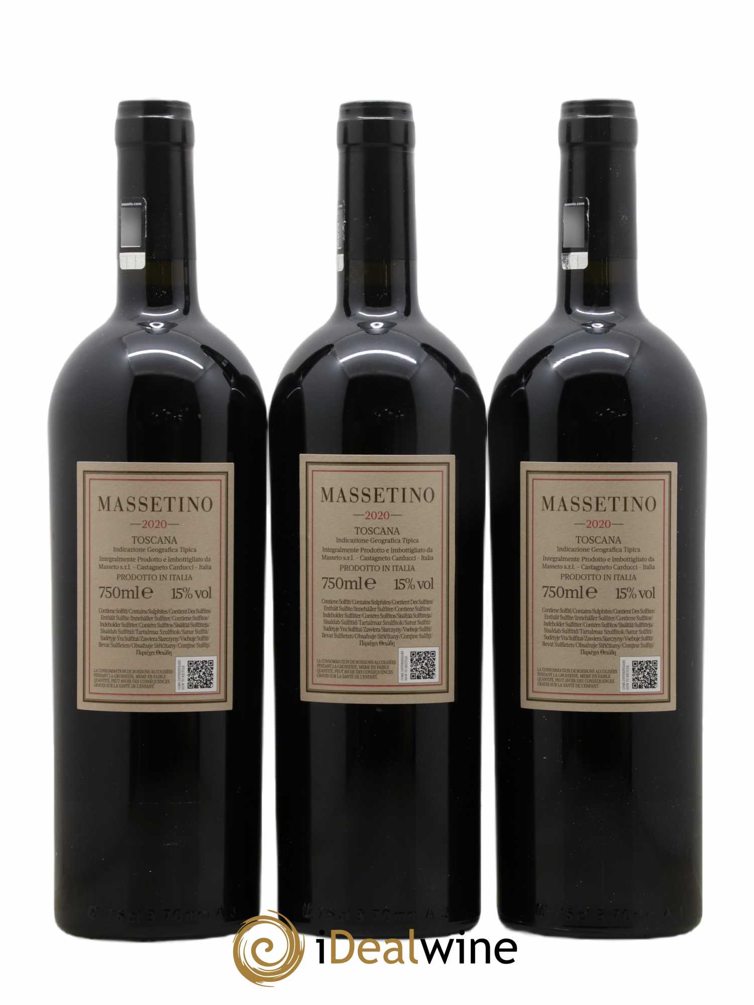 Toscana IGT Tenuta Dell'Ornellaia Massetino Frescobaldi 2020 - Lot de 3 bouteilles - 1