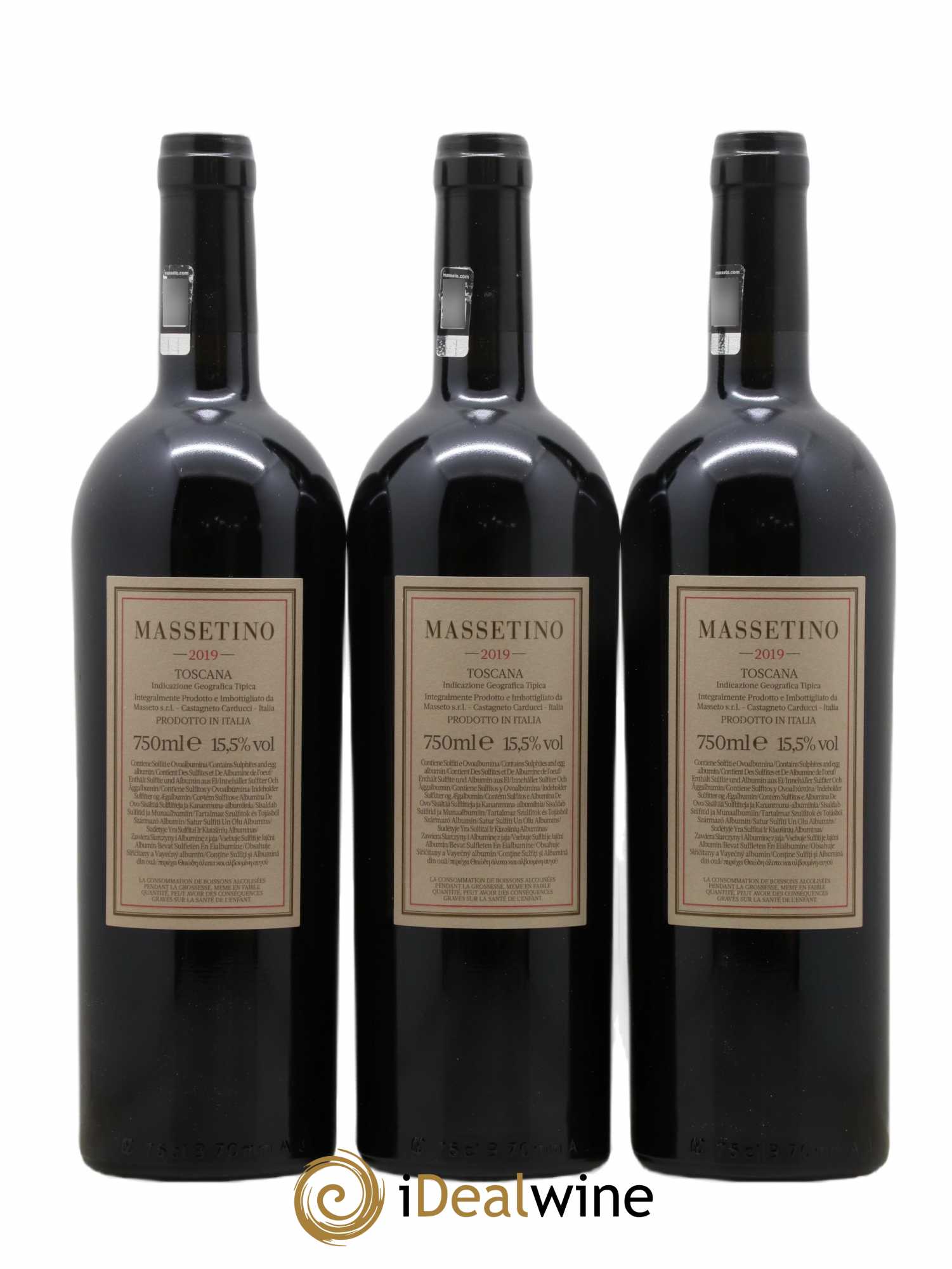 Toscana IGT Tenuta Dell'Ornellaia Massetino Frescobaldi 2019 - Lot de 3 bouteilles - 1