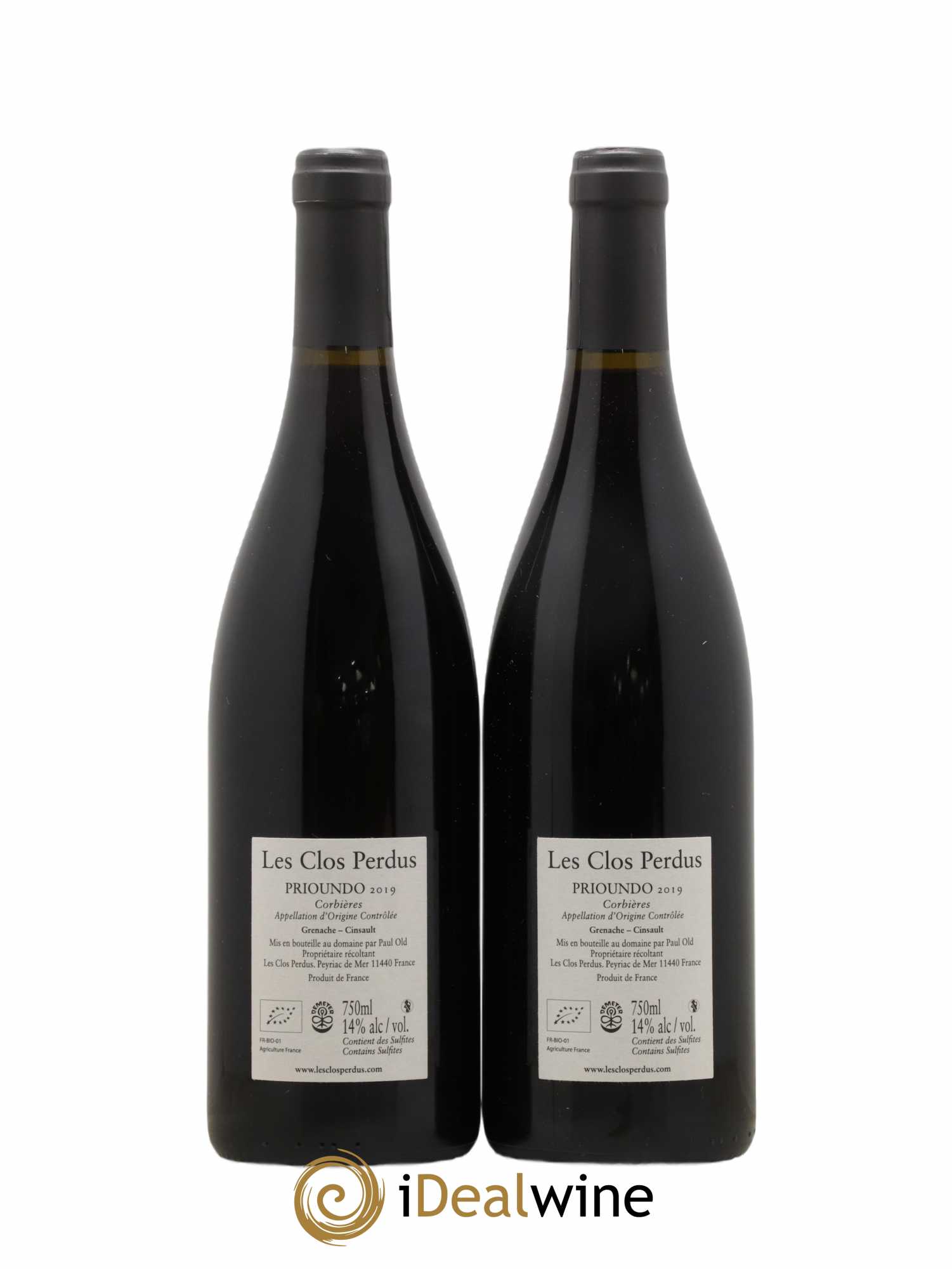 Corbières Les Clos Perdus  Prioundo  (no reserve) 2019 - Lot of 2 bottles - 1