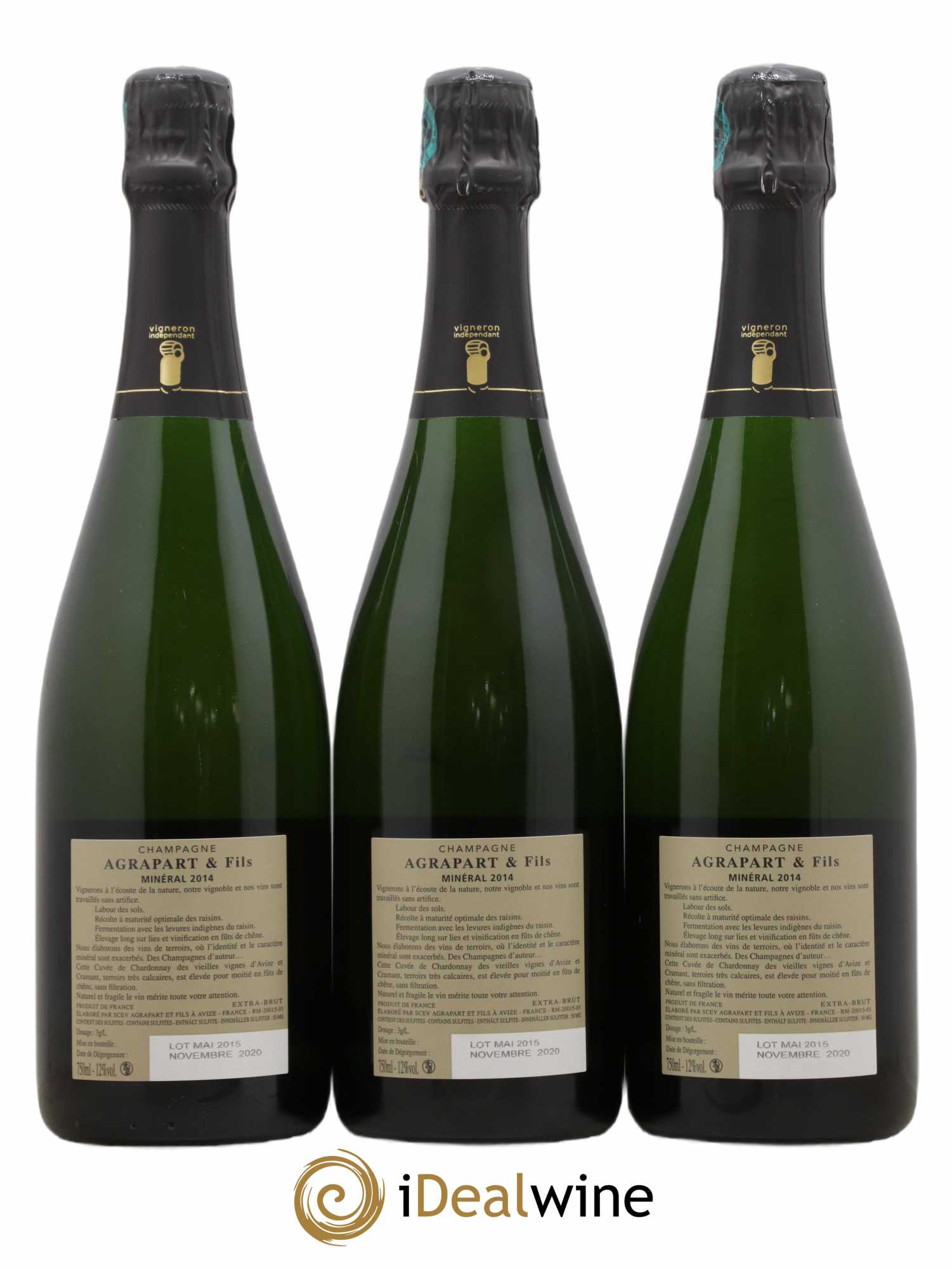 Minéral Blanc de Blancs Extra-Brut Agrapart & Fils 2014 - Lot de 3 bouteilles - 1
