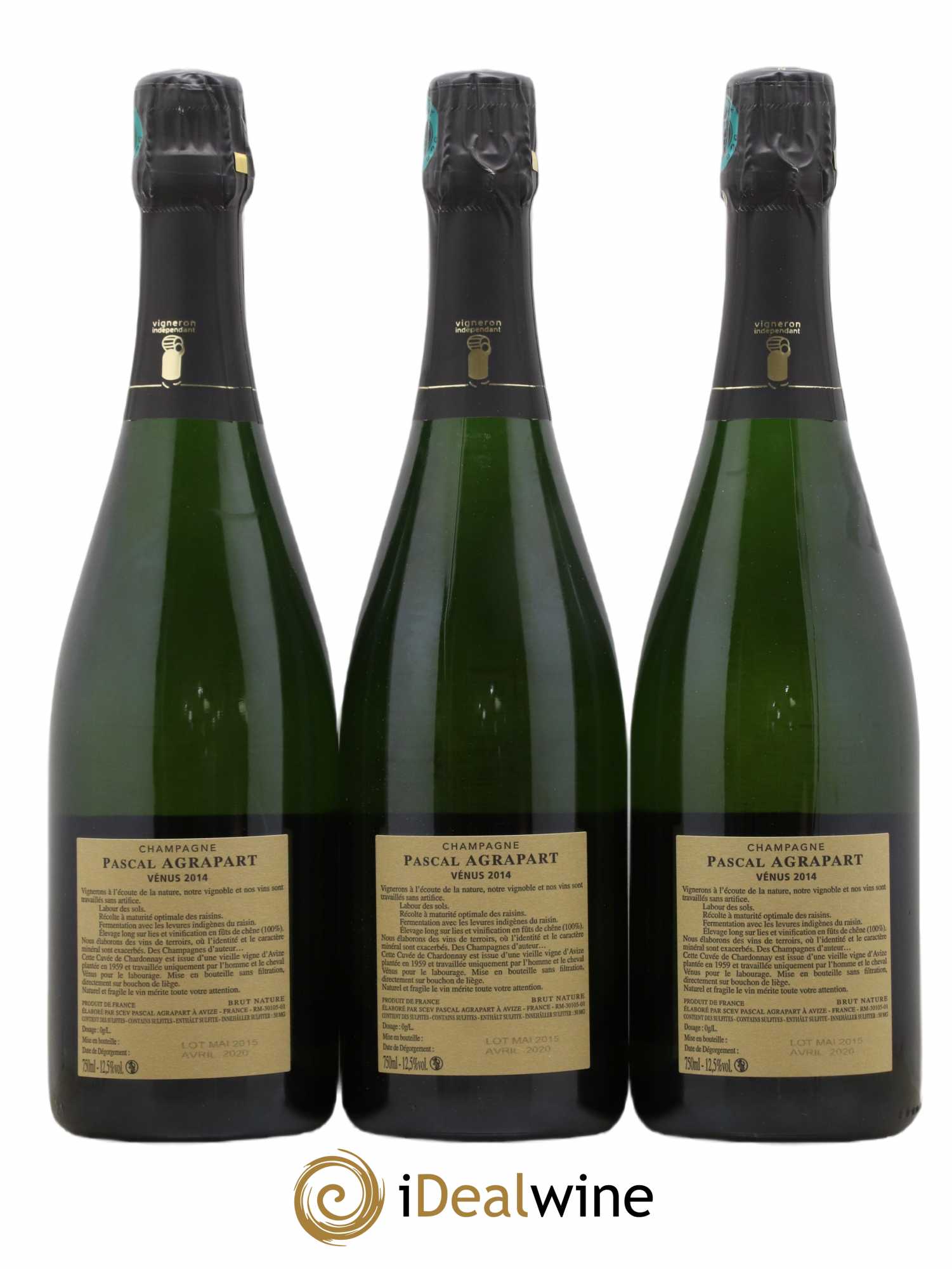 Vénus Blanc de Blancs Brut Nature Pascal Agrapart 2014 - Lot de 3 bouteilles - 1