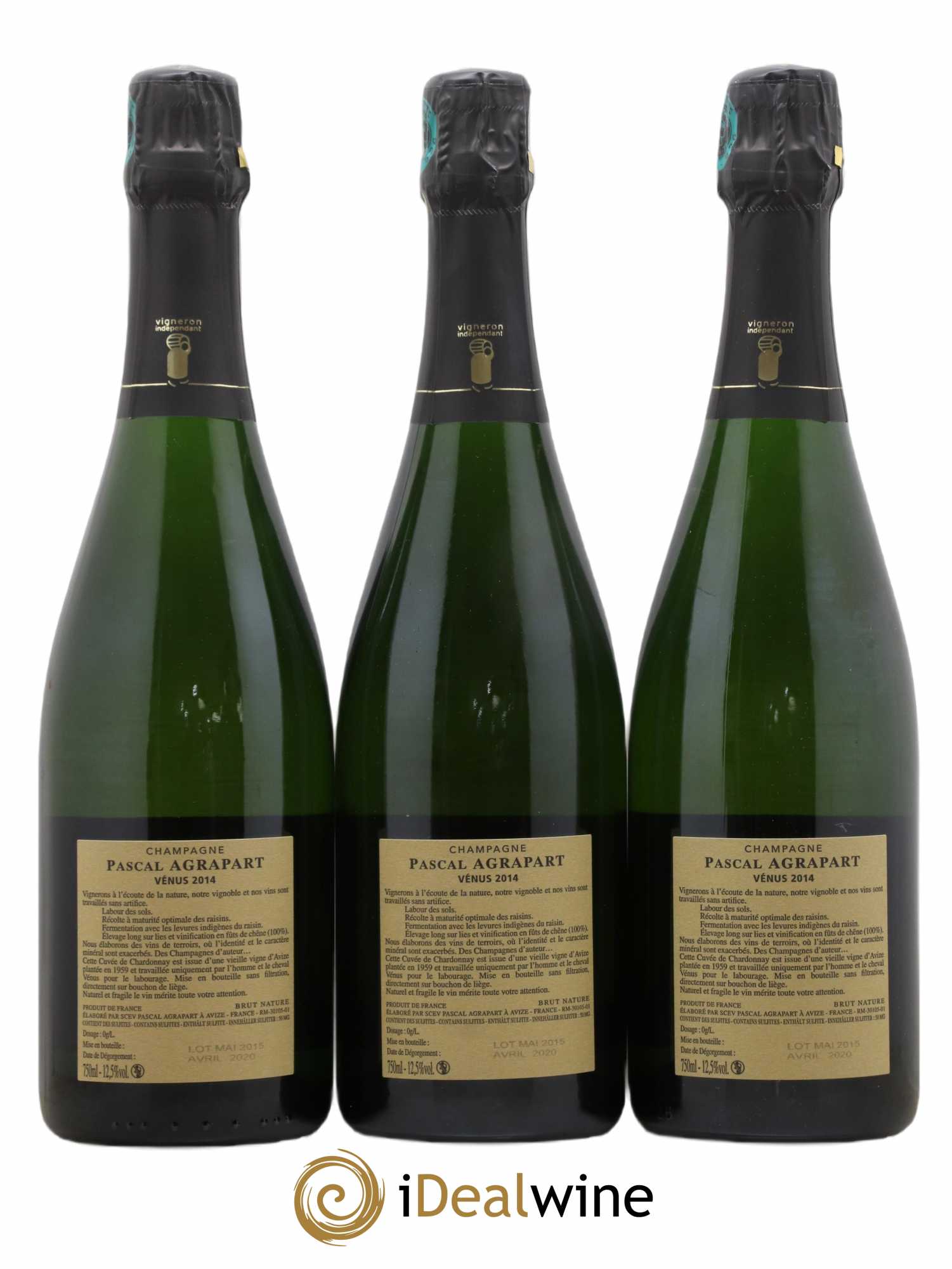 Vénus Blanc de Blancs Brut Nature Pascal Agrapart 2014 - Lot de 3 bouteilles - 1