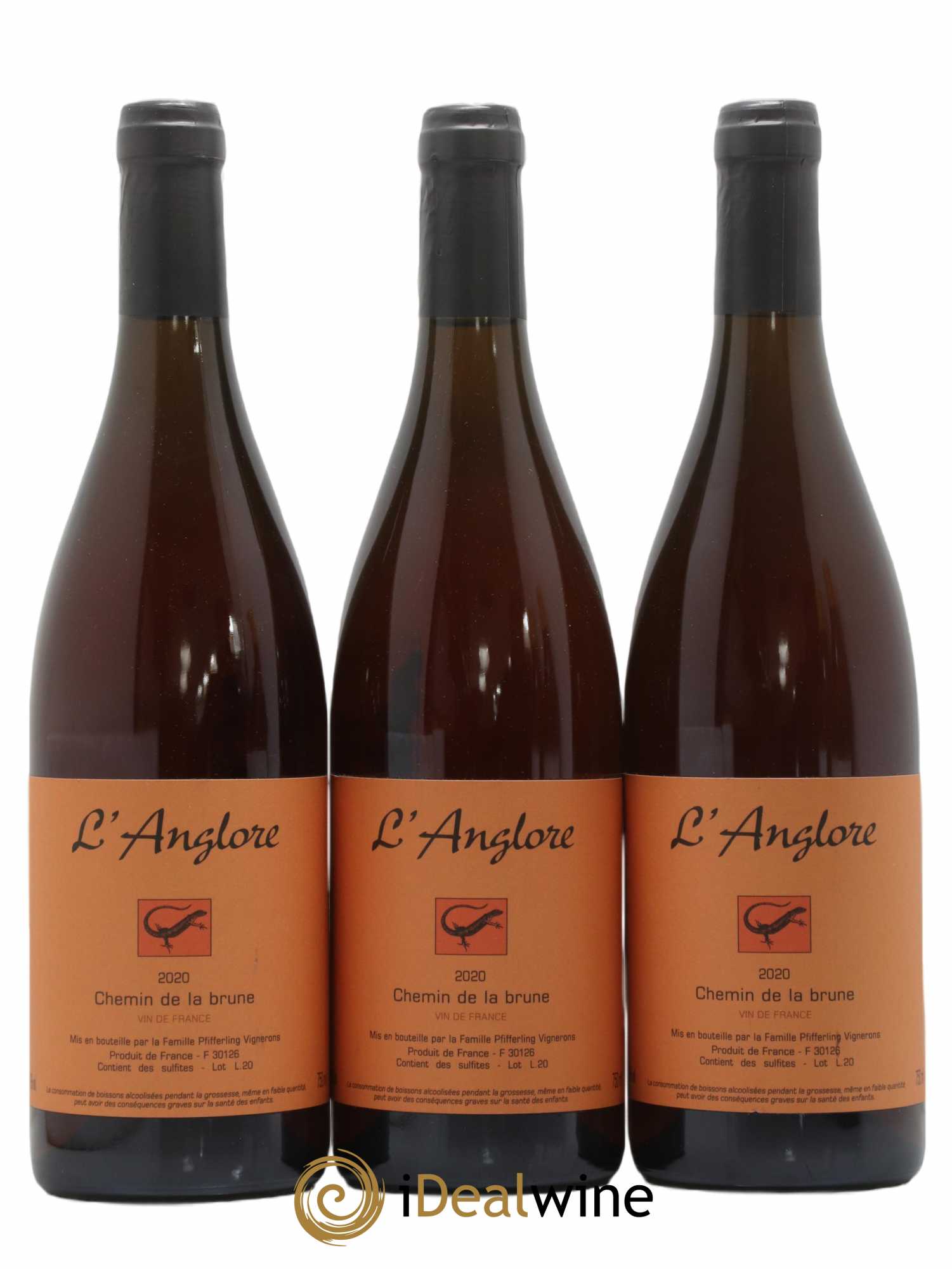 Vin de France Chemin de la brune L'Anglore (senza prezzo di riserva) 2020 - Lotto di 3 bottiglie - 0