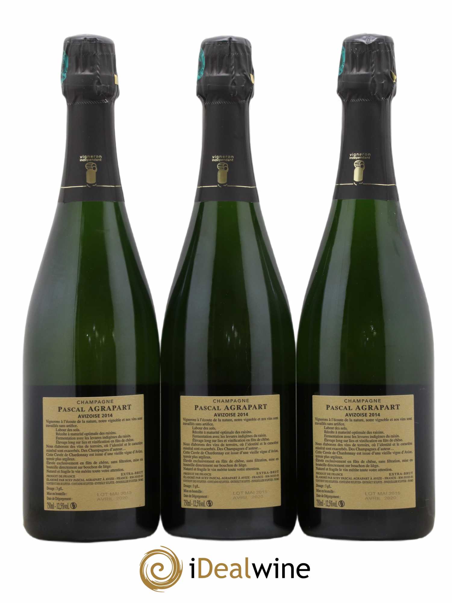 Avizoise Blanc de Blancs Brut Nature Pascal Agrapart 2014 - Lot de 3 bouteilles - 1