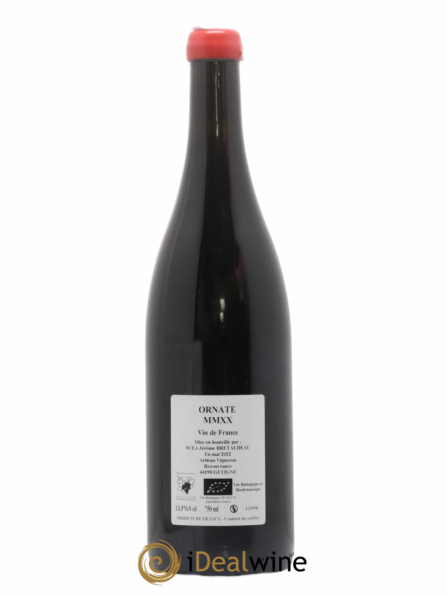 Vin de France Merlot Ornaté Jérôme Bretaudeau - Domaine de Bellevue 2020 - Lot de 1 bouteille - 1