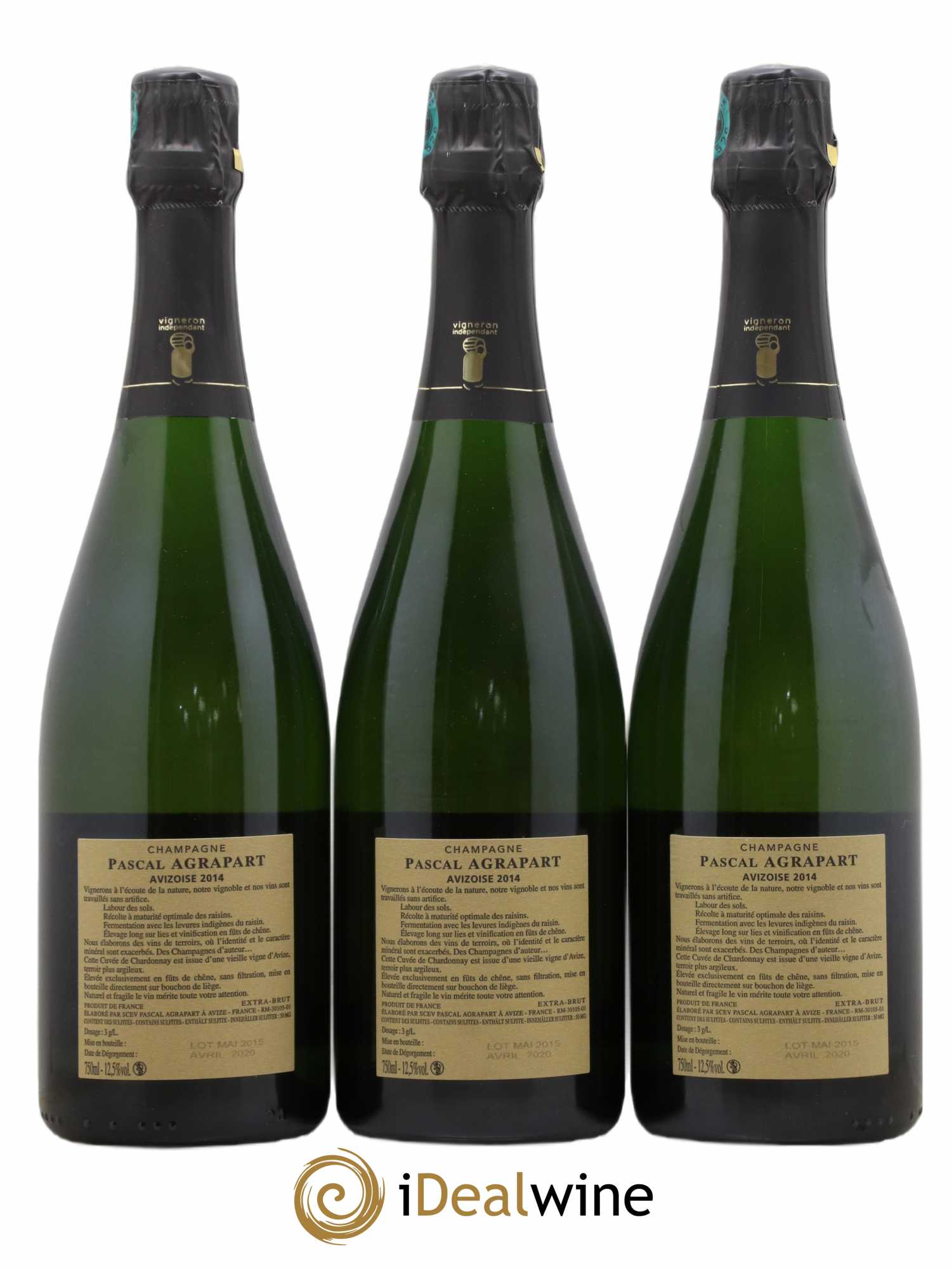 Avizoise Blanc de Blancs Brut Nature Pascal Agrapart 2014 - Lot de 3 bouteilles - 1