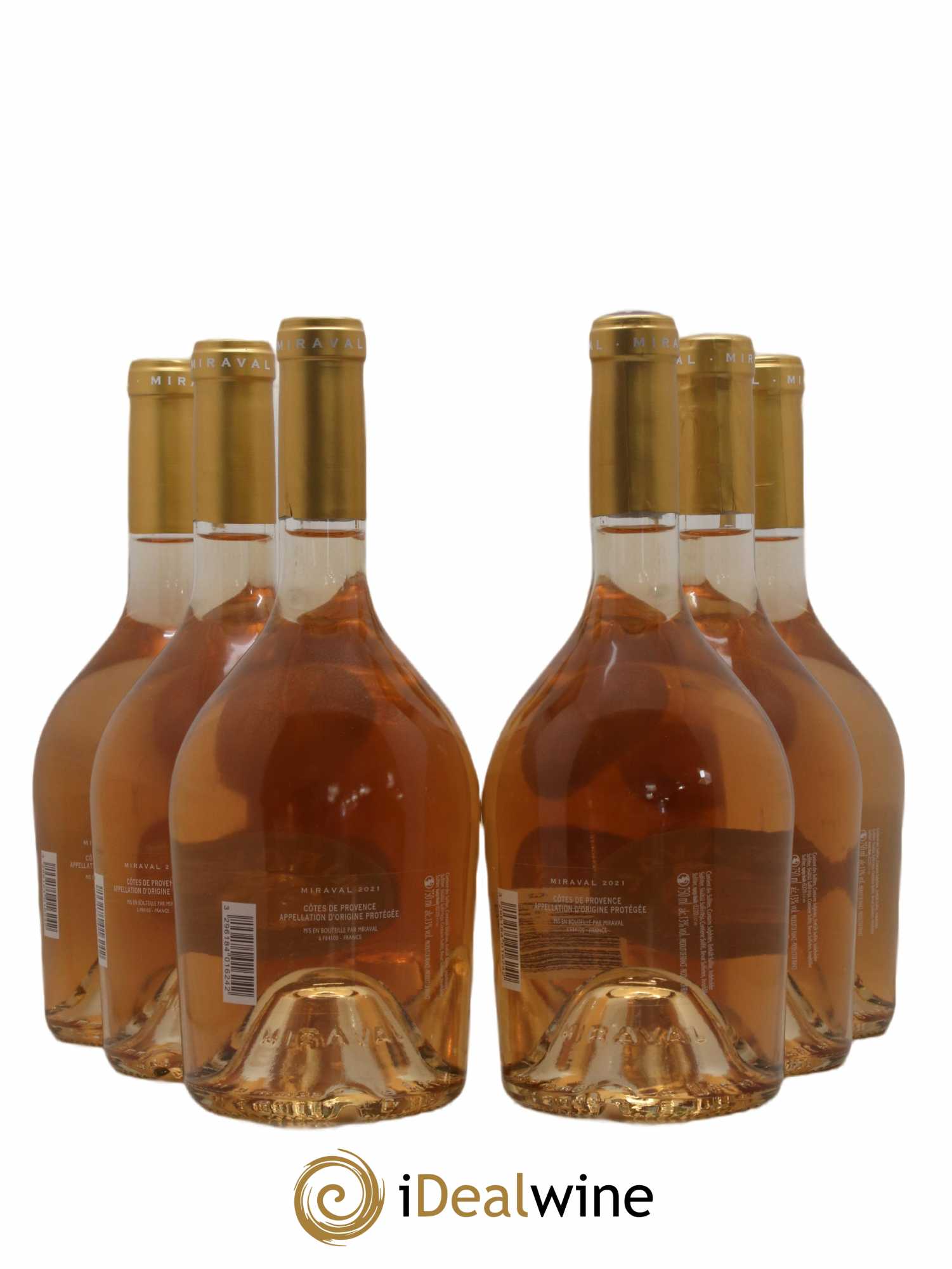 Côtes de Provence Château de Miraval  (sans prix de réserve) 2021 - Lot de 6 bouteilles - 1