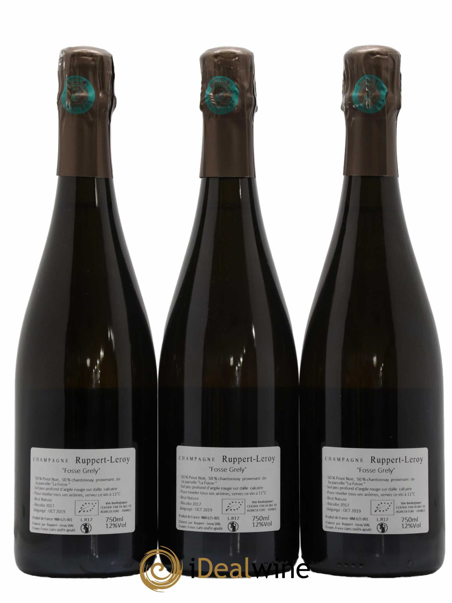Fosse-Grely Brut Nature Ruppert-Leroy 2017 - Lot de 3 bouteilles - 1