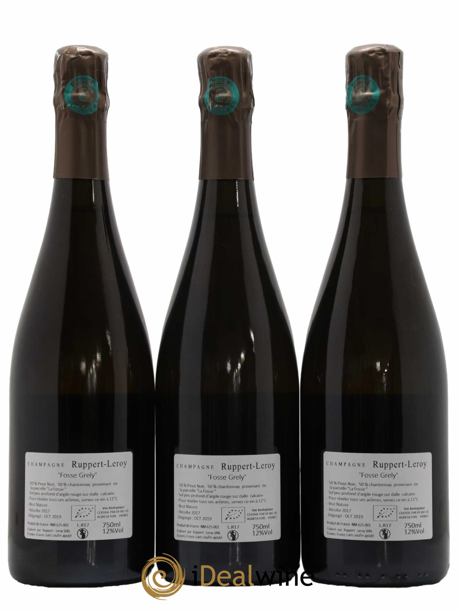 Fosse-Grely Brut Nature Ruppert-Leroy 2017 - Lot de 3 bouteilles - 1