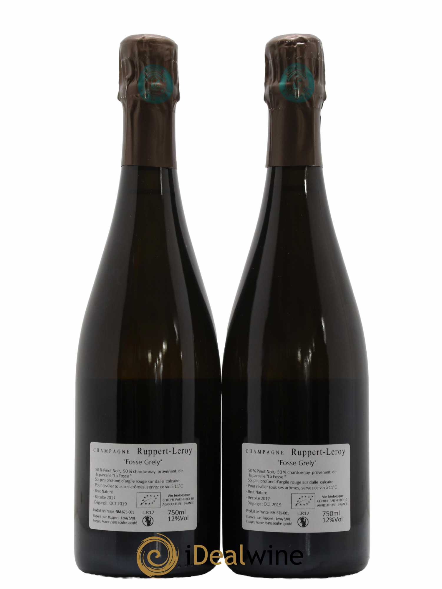 Fosse-Grely Brut Nature Ruppert-Leroy 2017 - Lot de 2 bouteilles - 1