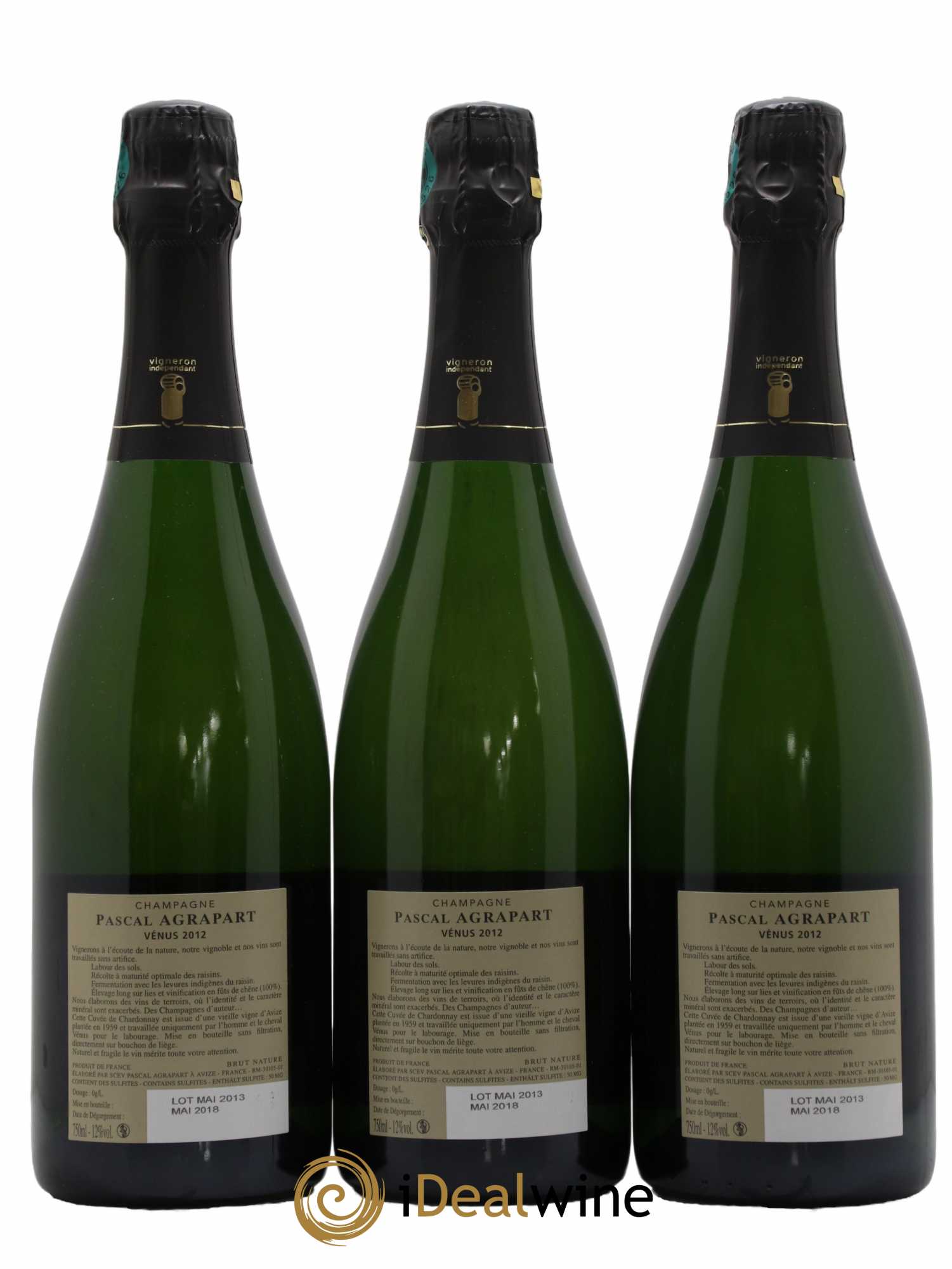 Vénus Blanc de Blancs Brut Nature Pascal Agrapart 2012 - Lot de 3 bouteilles - 1