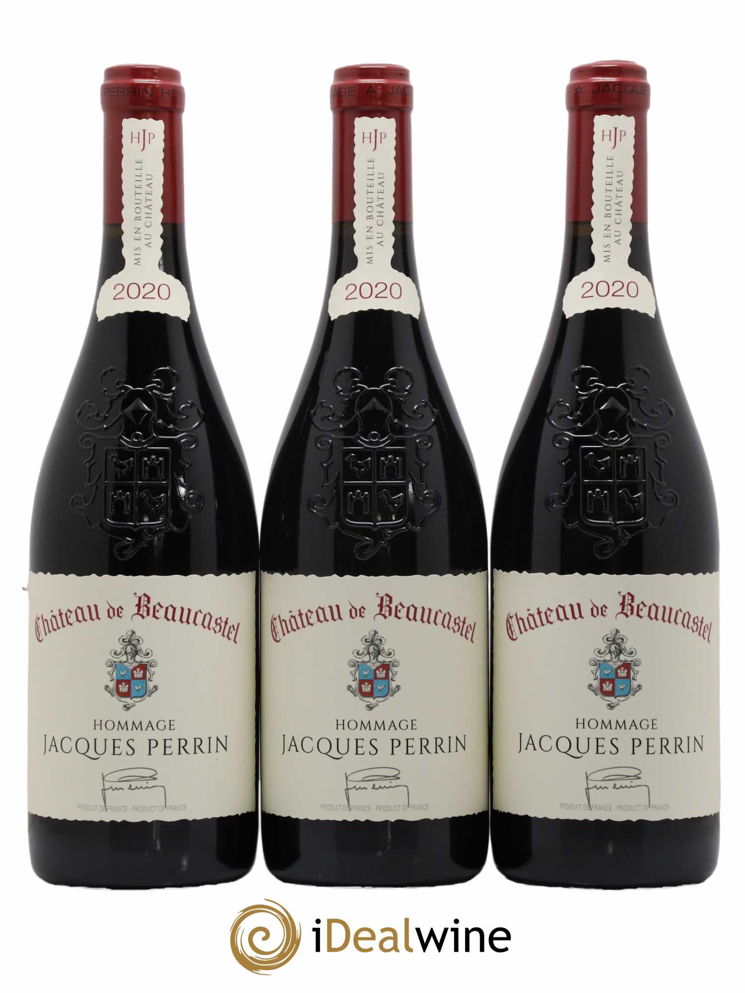 Châteauneuf-du-Pape Château de Beaucastel Hommage à Jacques Perrin Famille Perrin 2020 - Lot de 3 bouteilles - 0