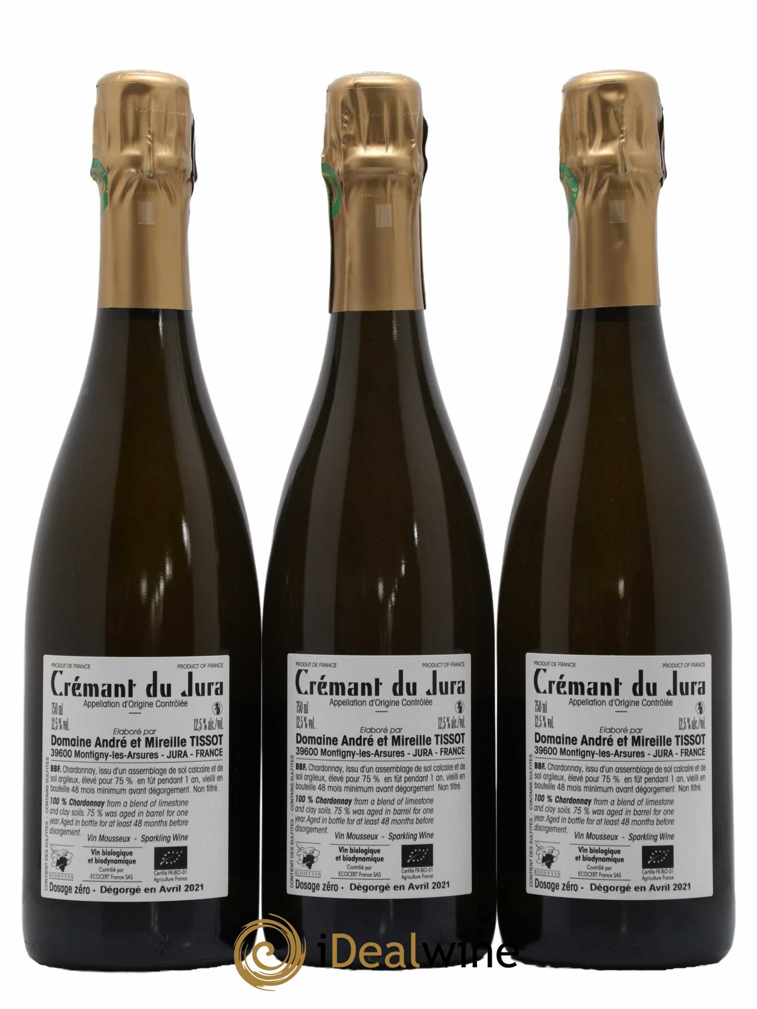 Crémant du Jura BBF Bénédicte et Stéphane Tissot - Lot de 3 bouteilles - 1