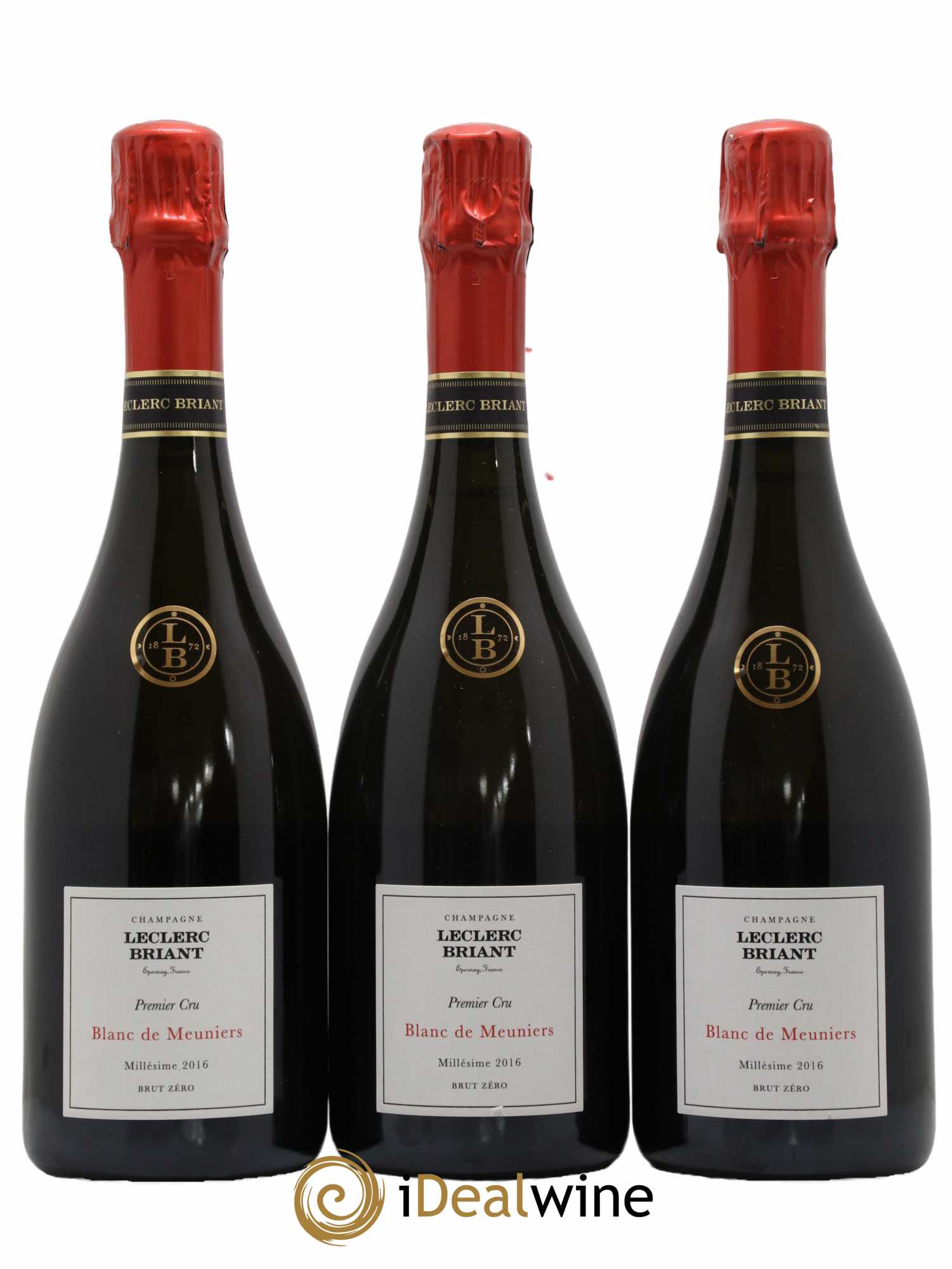 Champagne 1er cru Blanc de Meuniers brut zéro Leclerc Briant 2016 - Lot de 3 bouteilles - 0