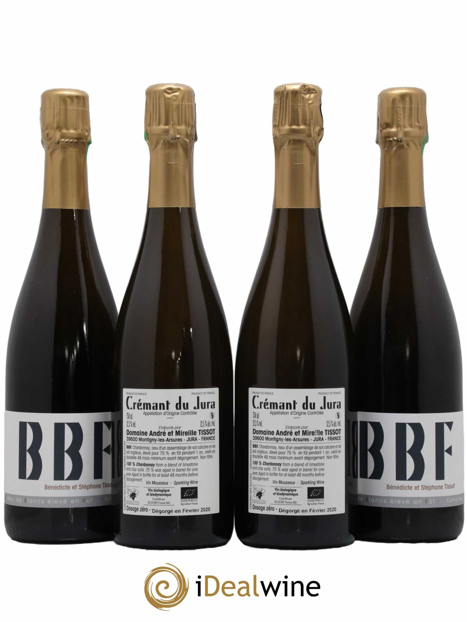 Crémant du Jura BBF Bénédicte et Stéphane Tissot - Lot of 4 bottles - 1