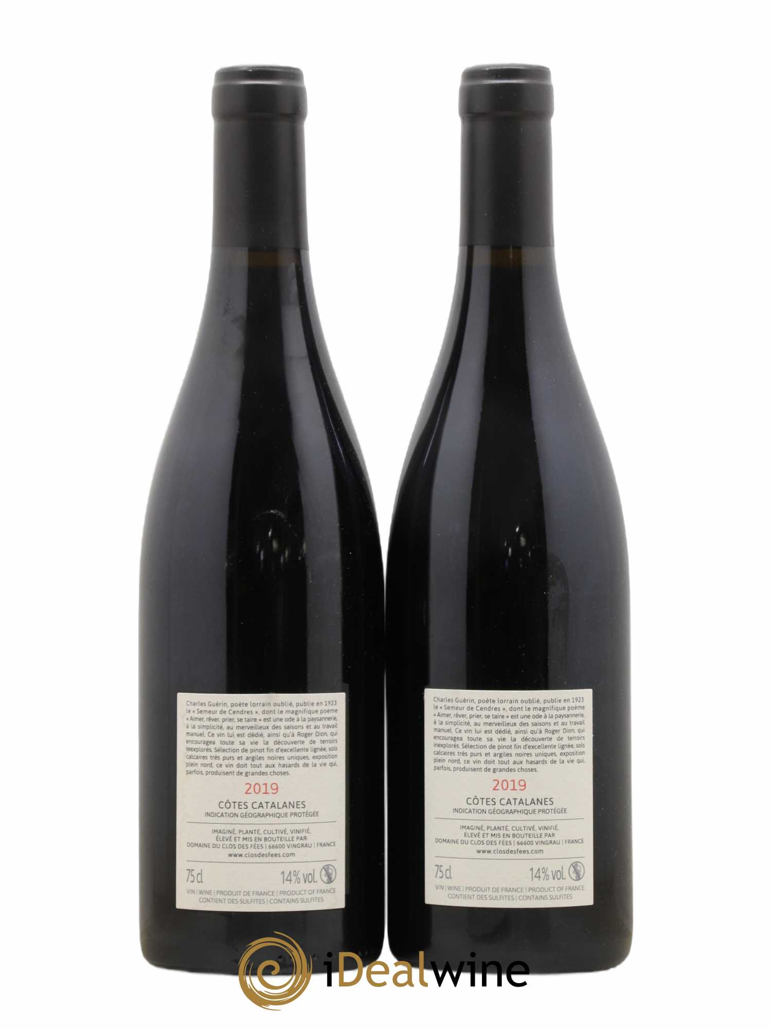 IGP Côtes Catalanes Clos des Fées Aimer Rêver Prier Se taire Hervé Bizeul  (no reserve) 2019 - Lot of 2 bottles - 1