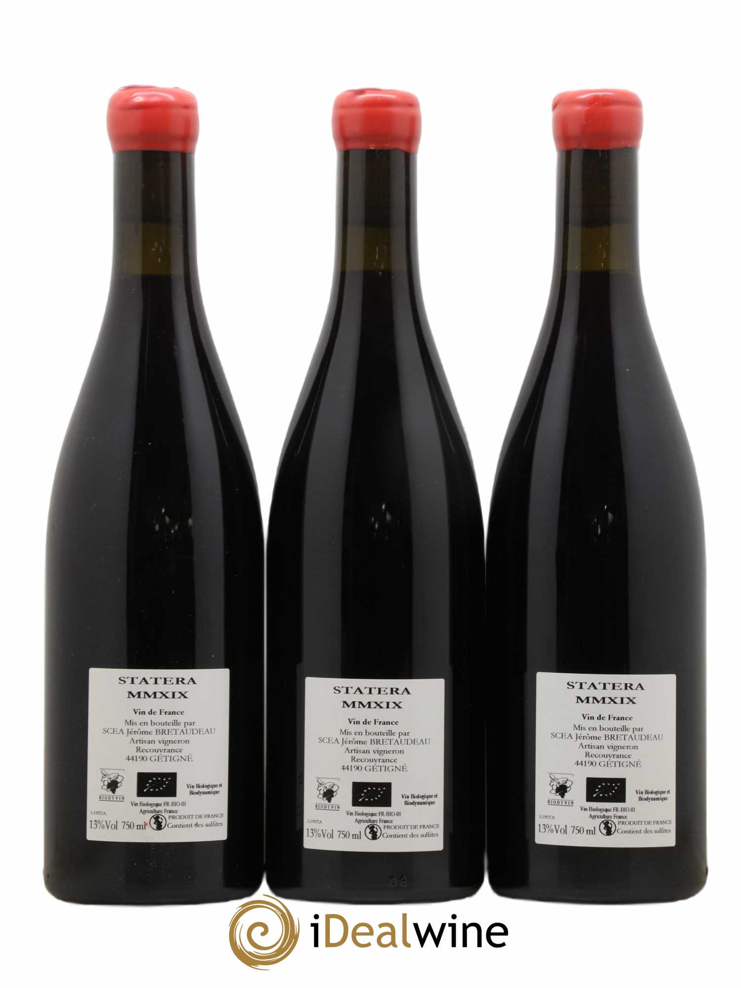 Vin de France Statera Jérôme Bretaudeau - Domaine de Bellevue 2019 - Lot de 3 bouteilles - 1