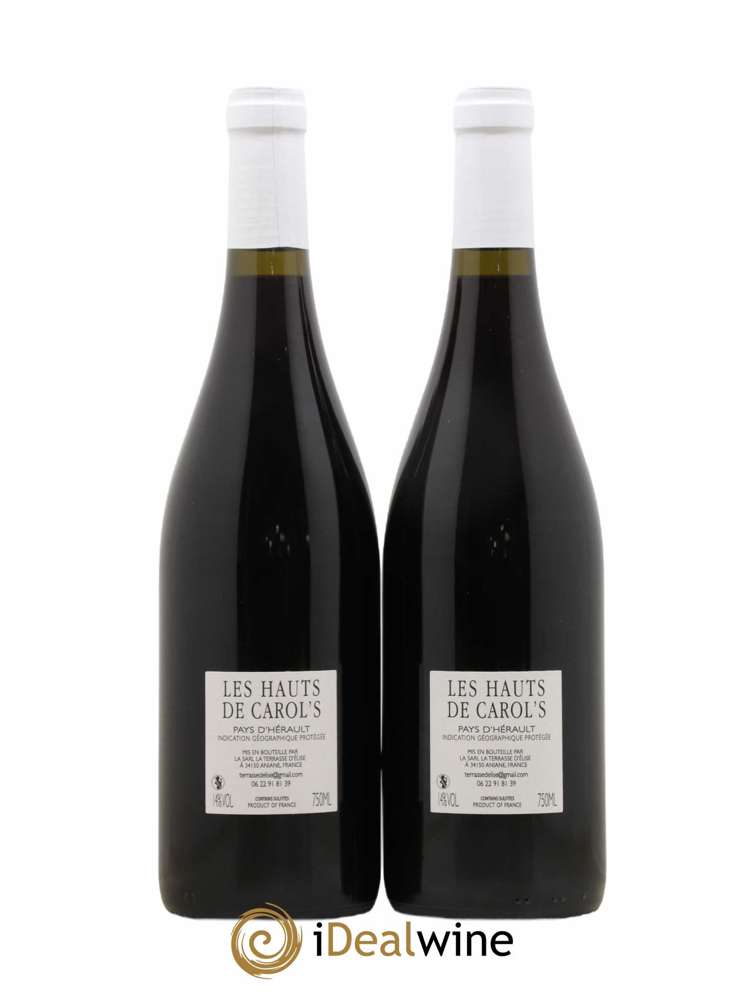 Pays d'Hérault Les Hauts de Carol's Terrasse d'Elise (Domaine de la)  (no reserve) 2019 - Lot of 2 bottles - 1
