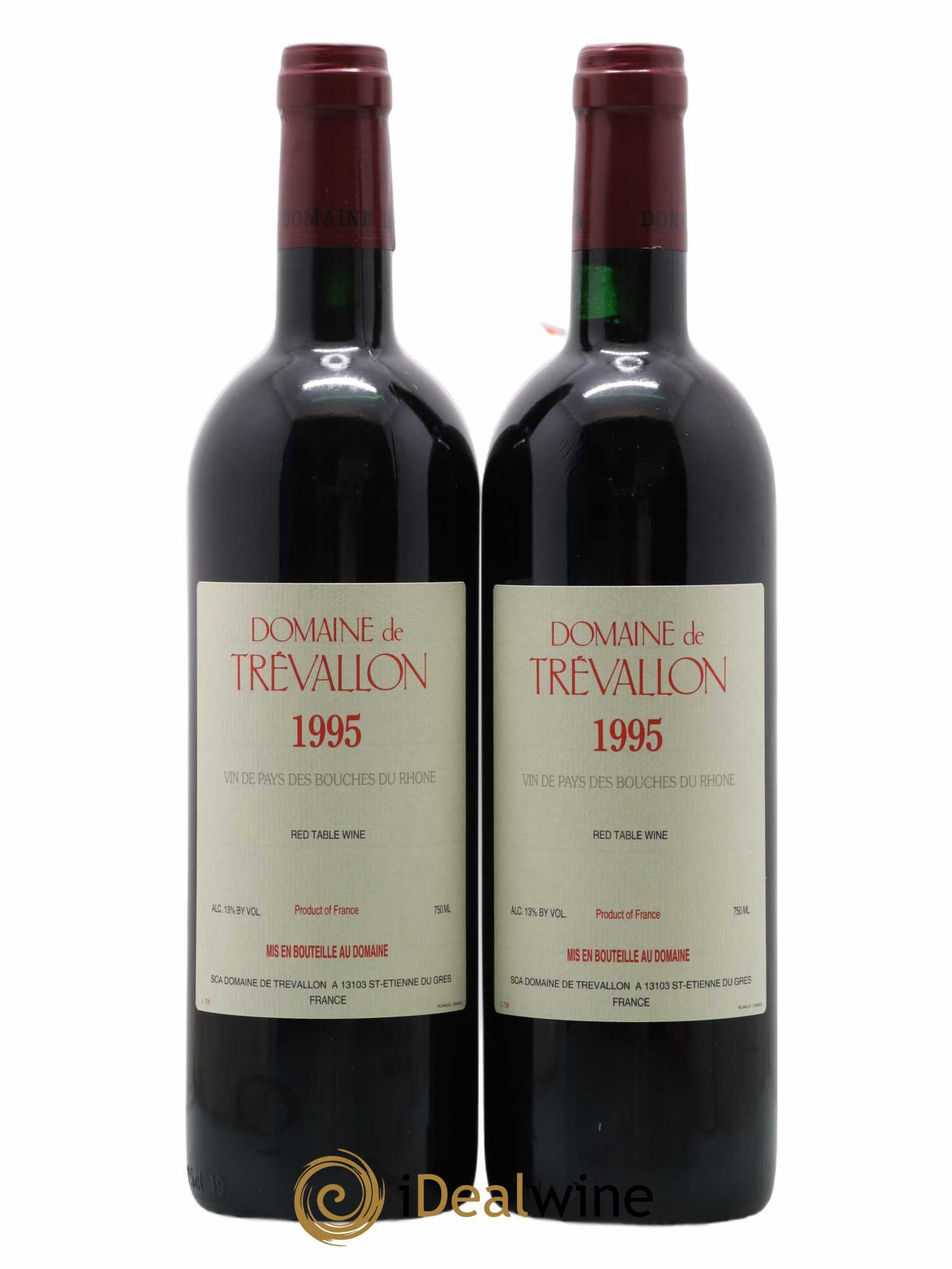 VDP Bouches du Rhône Trévallon (Domaine de) Eloi Dürrbach 1995 - Lot de 2 bouteilles - 0