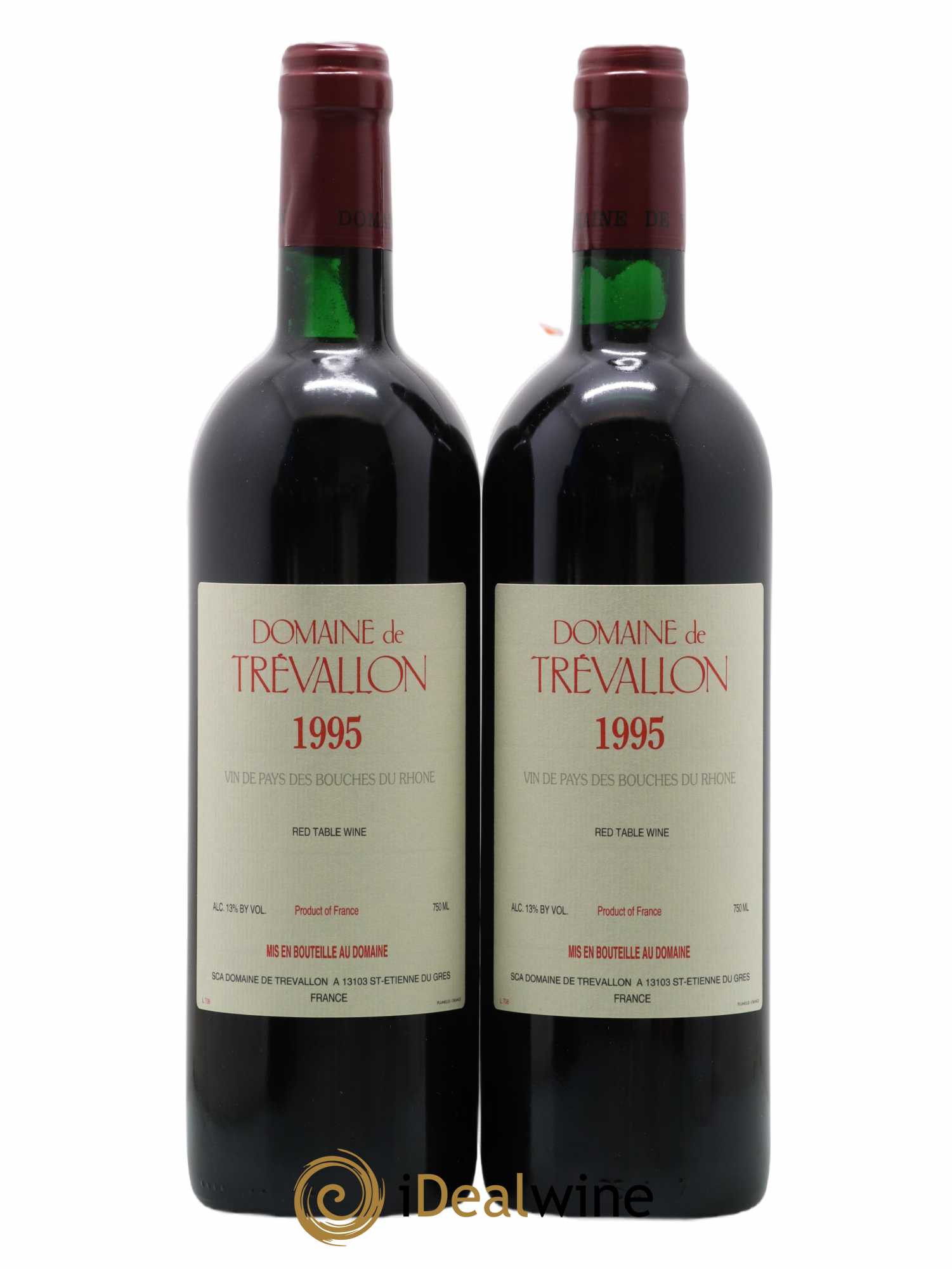 VDP Bouches du Rhône Trévallon (Domaine de) Eloi Dürrbach 1995 - Lot de 2 bouteilles - 0