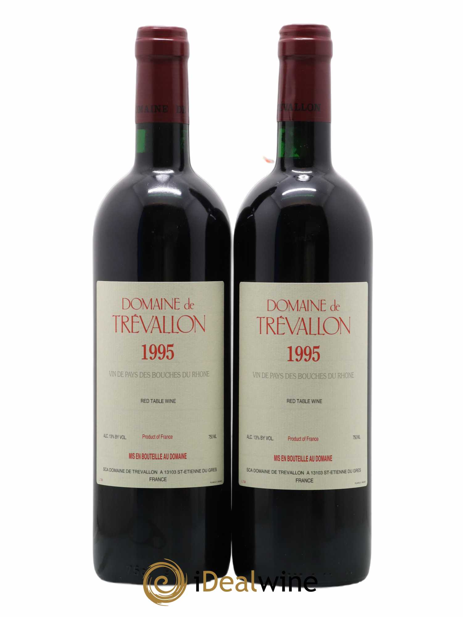 VDP Bouches du Rhône Trévallon (Domaine de) Eloi Dürrbach 1995 - Lot de 2 bouteilles - 0