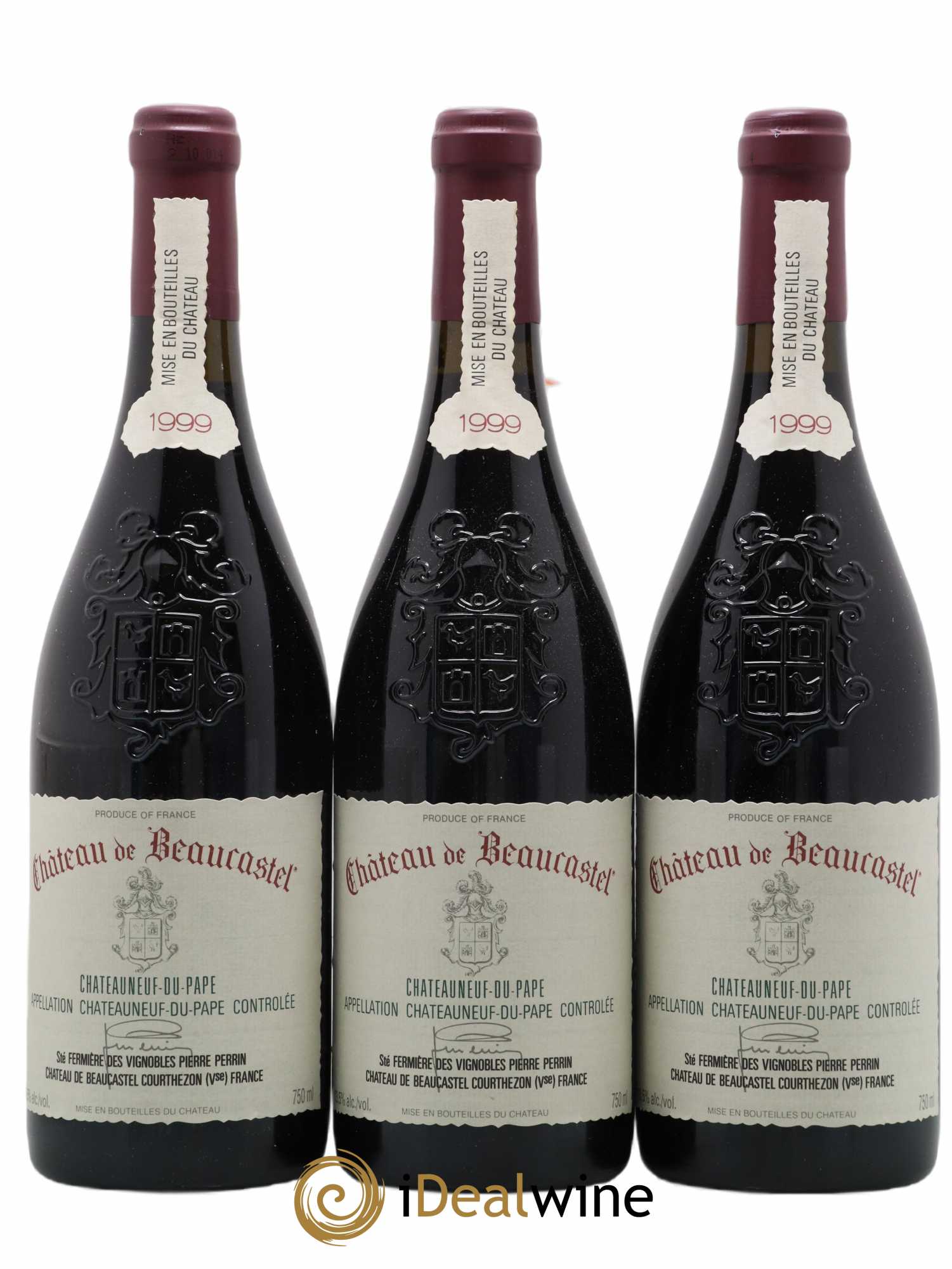 Châteauneuf-du-Pape Château de Beaucastel Famille Perrin 1999 - Lot of 3 bottles - 0