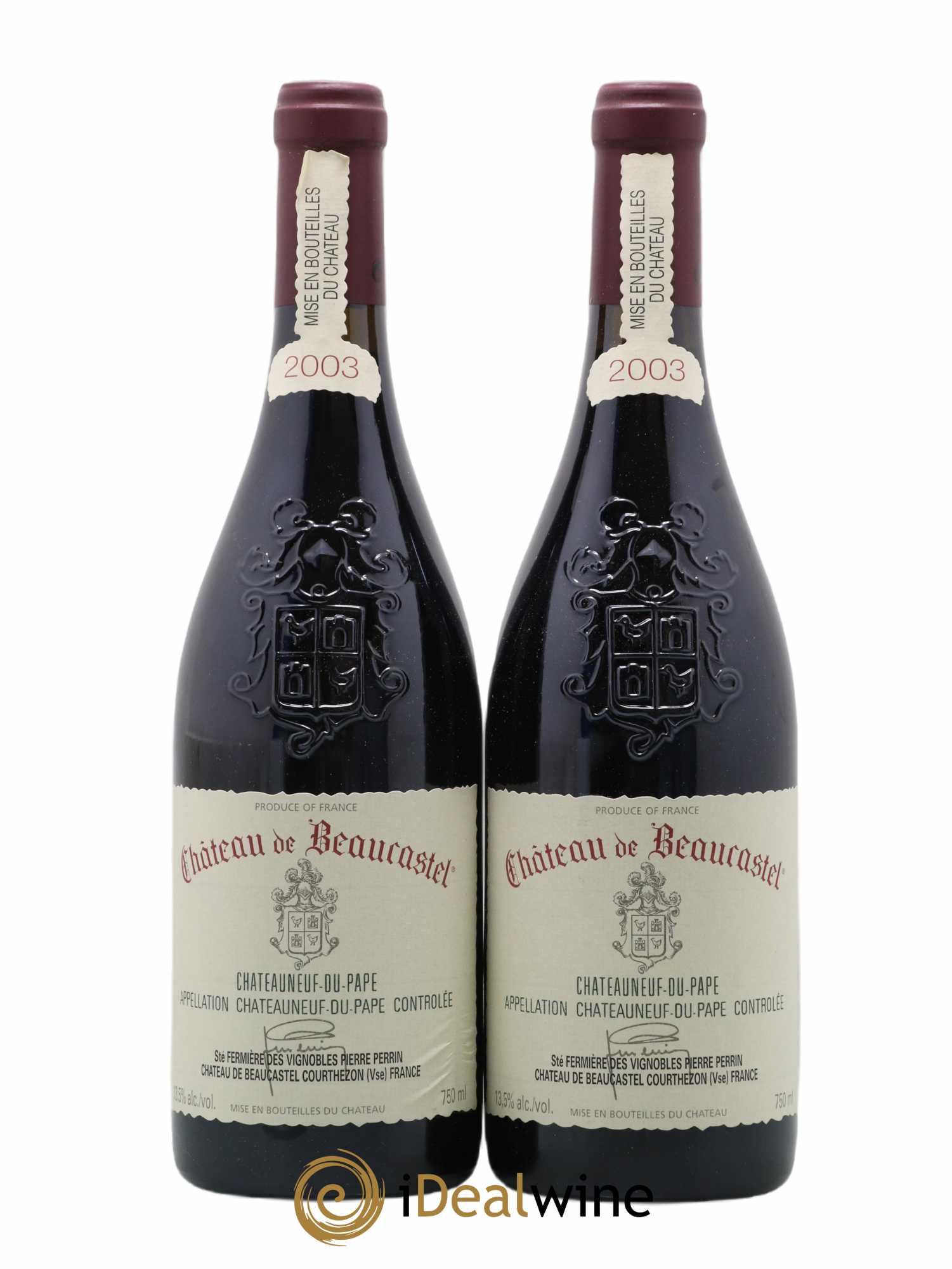 Châteauneuf-du-Pape Château de Beaucastel Famille Perrin 2003 - Lot of 2 bottles - 0