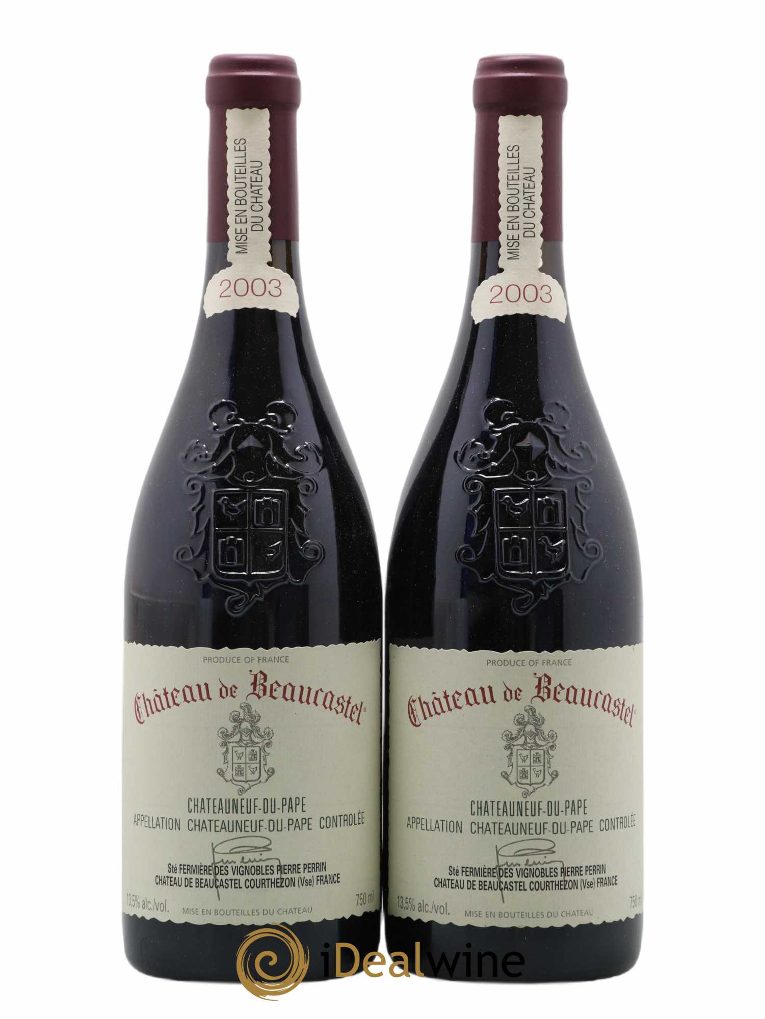 Châteauneuf-du-Pape Château de Beaucastel Famille Perrin 2003 - Lot de 2 bouteilles - 0