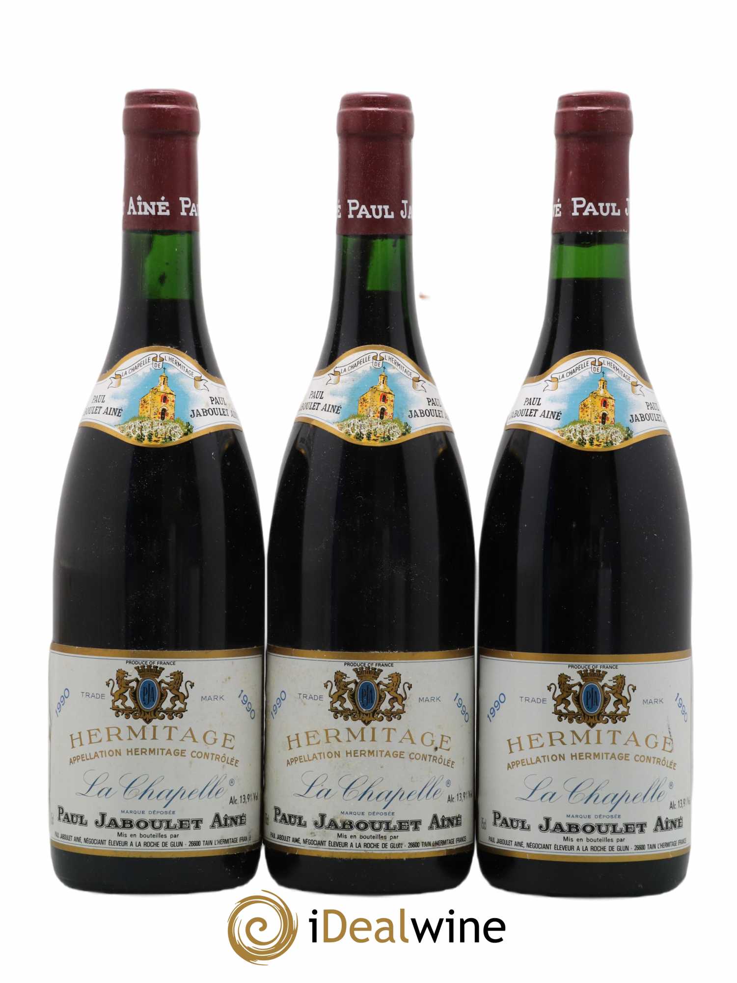Hermitage La Chapelle Paul Jaboulet Ainé 1990 - Lot de 3 bouteilles - 0