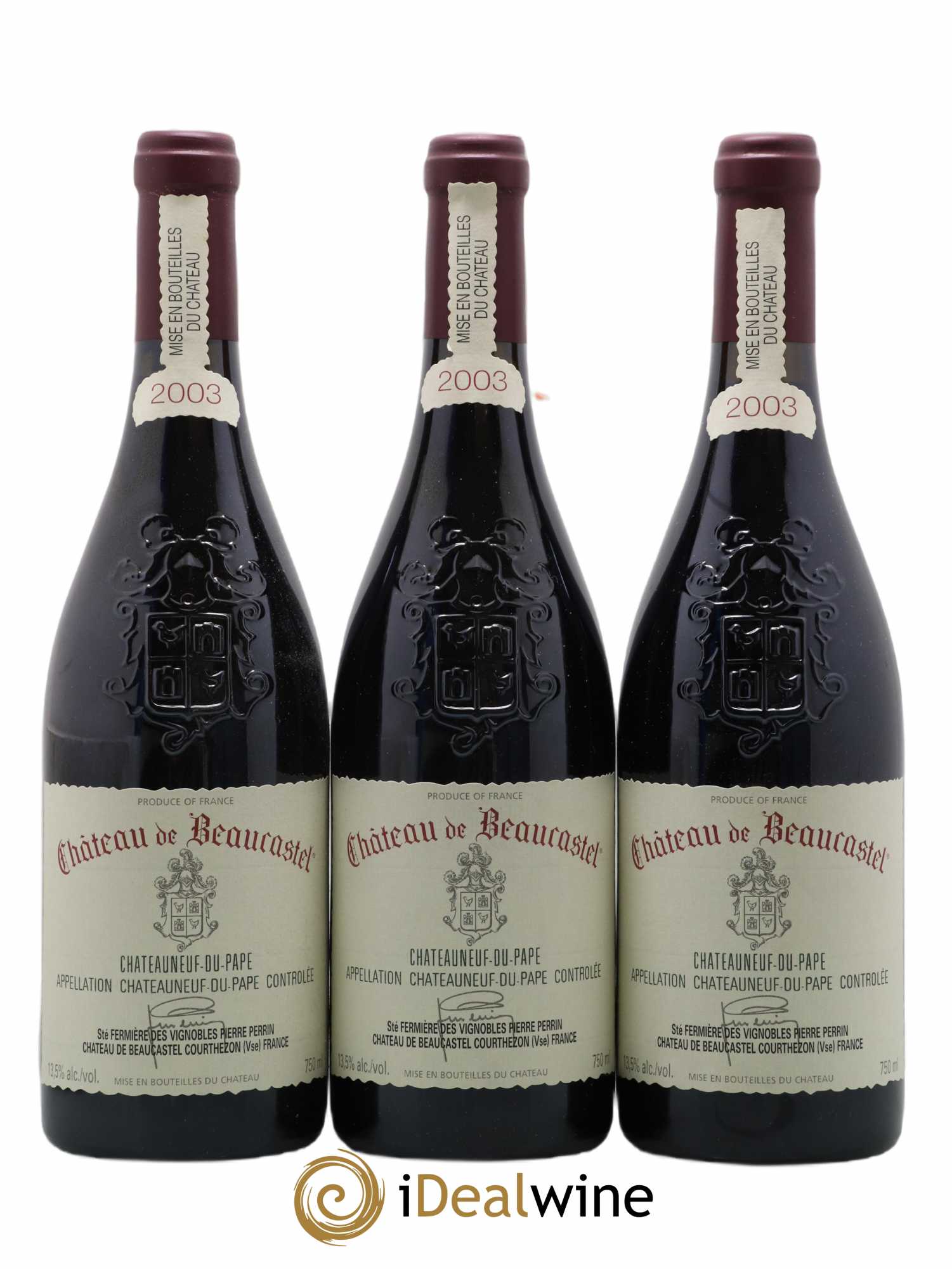 Châteauneuf-du-Pape Château de Beaucastel Famille Perrin 2003 - Lot de 3 bouteilles - 0