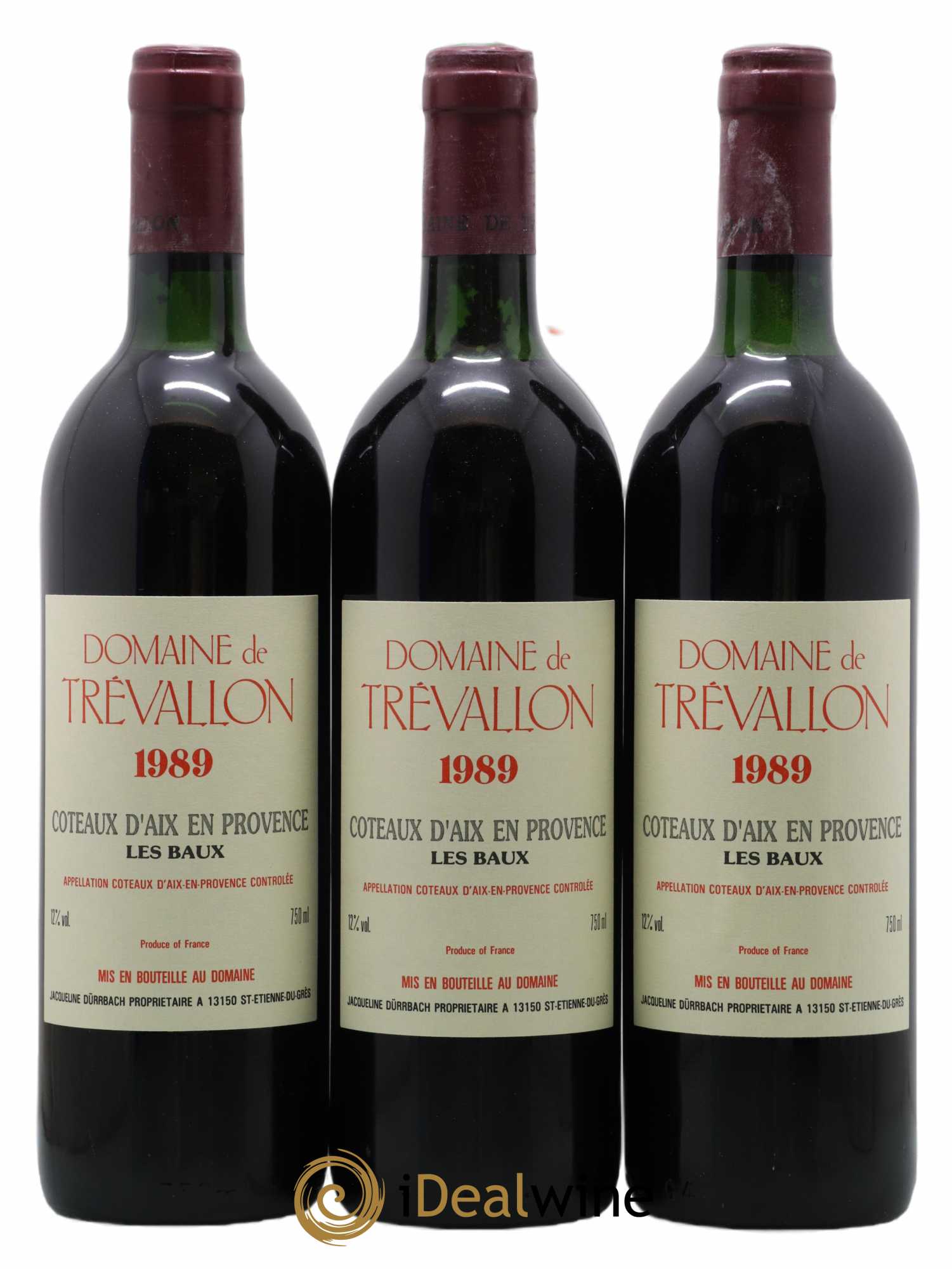 Coteaux d'Aix-en-Provence Trévallon (Domaine de) Eloi Dürrbach 1989 - Lot de 3 bouteilles - 0