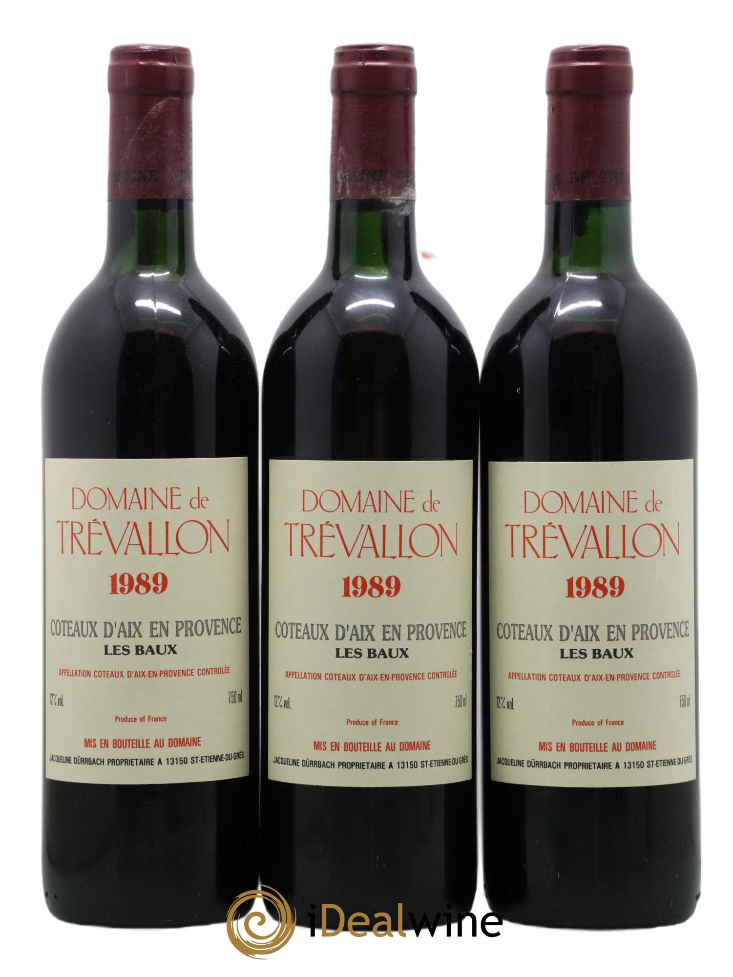 Coteaux d'Aix-en-Provence Trévallon (Domaine de) Eloi Dürrbach 1989 - Lot de 3 bouteilles - 0