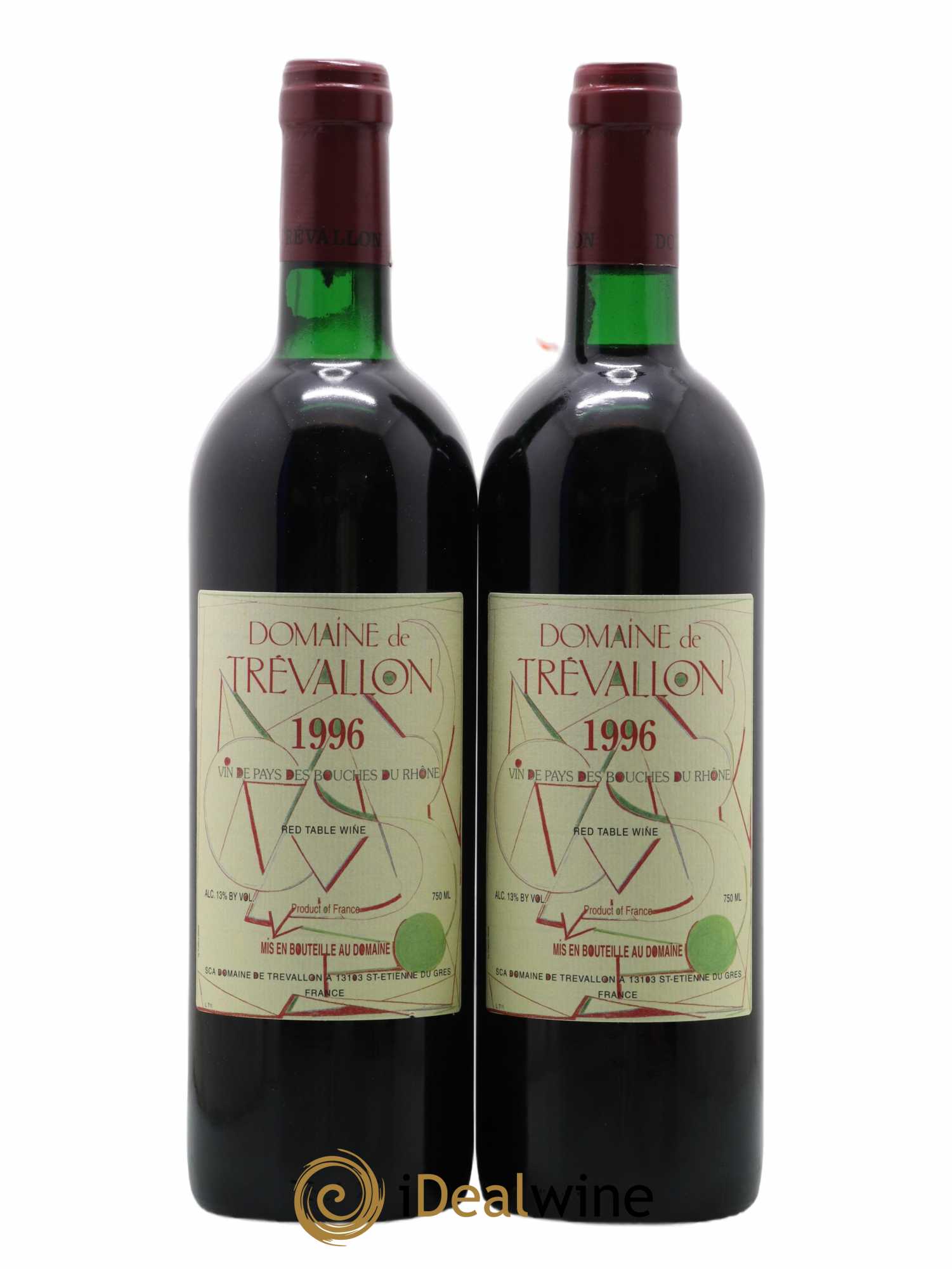 VDP Bouches du Rhône Trévallon (Domaine de) Eloi Dürrbach 1996 - Lot de 2 bouteilles - 0